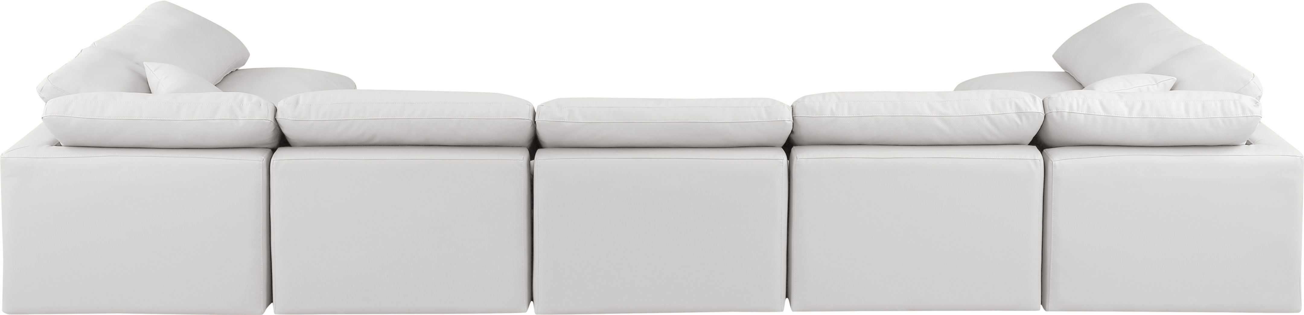 Indulge - Faux Leather 7 Piece Modular U-Shaped Sectional - Cream
