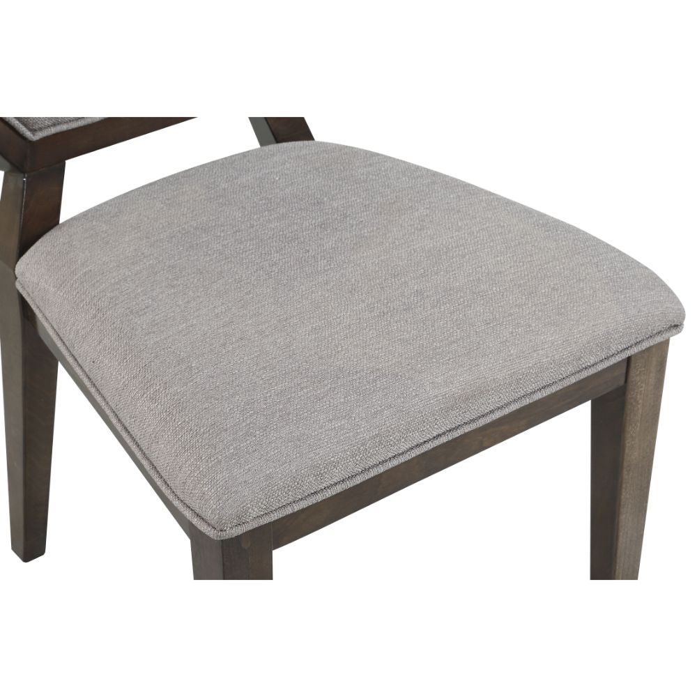 Selma - Side Chair (Set of 2) - Gray Fabric & Tobacco, dark brown, view 4
