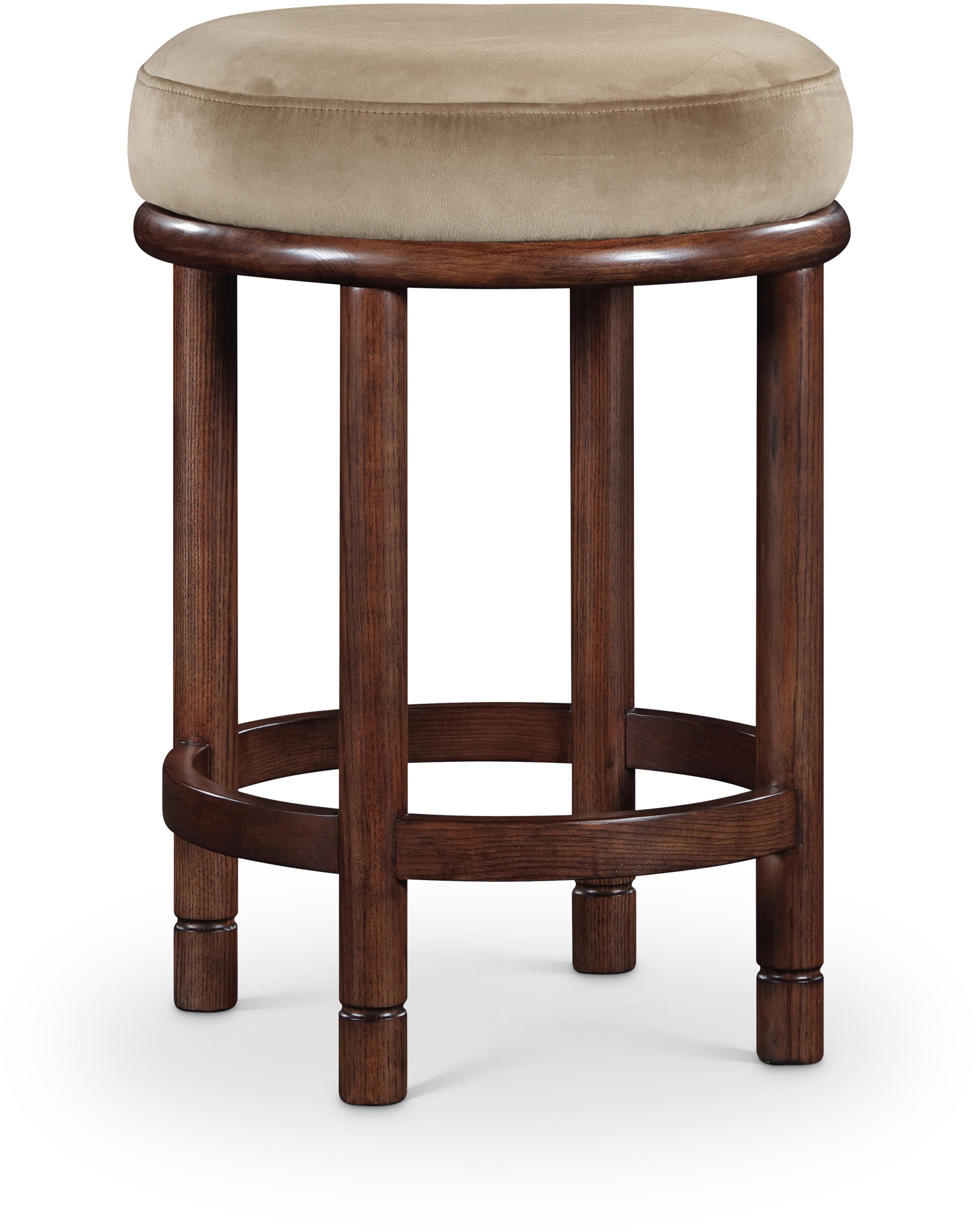 Monette - Counter Stool With Brown Base - Beige