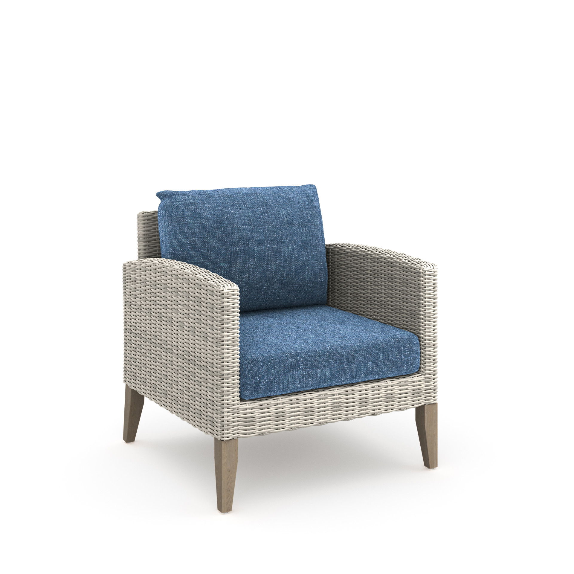 Carezza - 5 Piece Set (Sofa & 2 Club Chairs & 2 Stools) - Dark Blue, blue, view 6