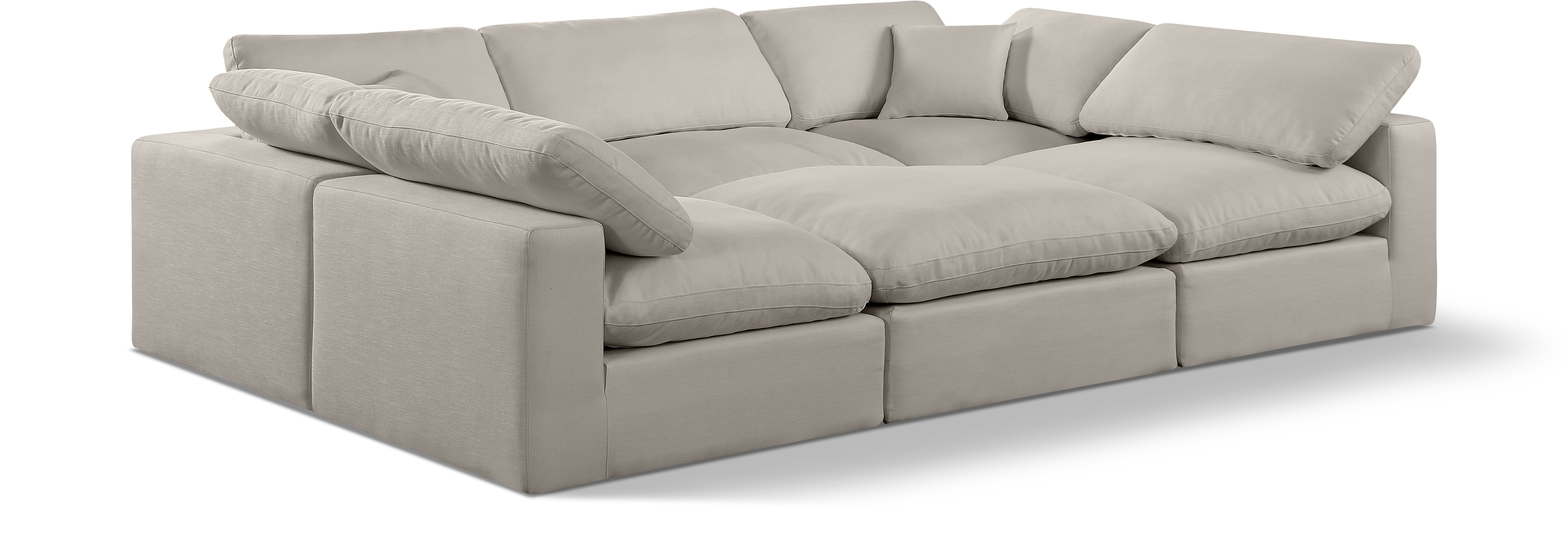 Comfy - 6 Piece Linen Sectional - Beige