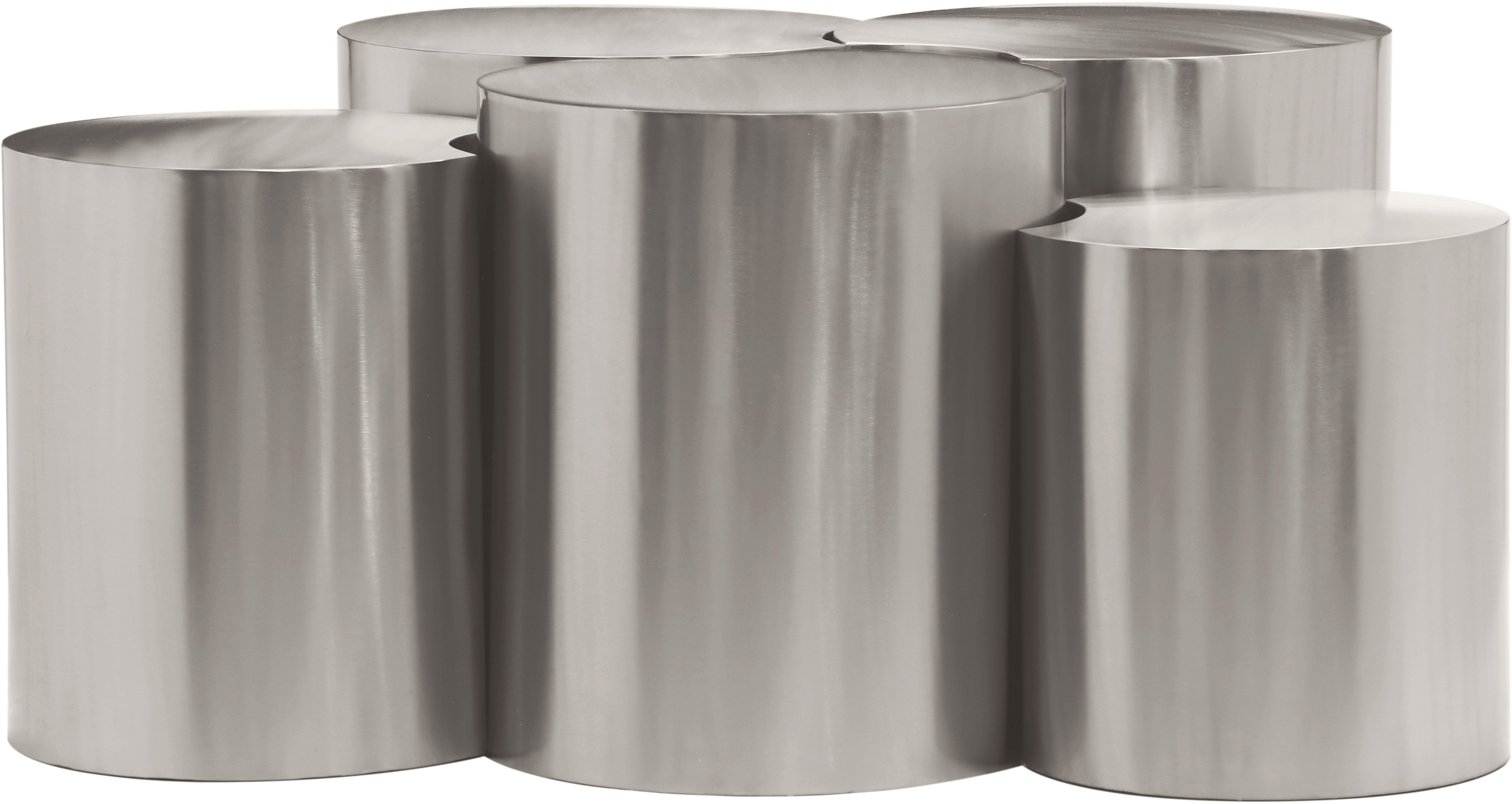 Dimple - 5 Piece Modular Coffee Table - Silver