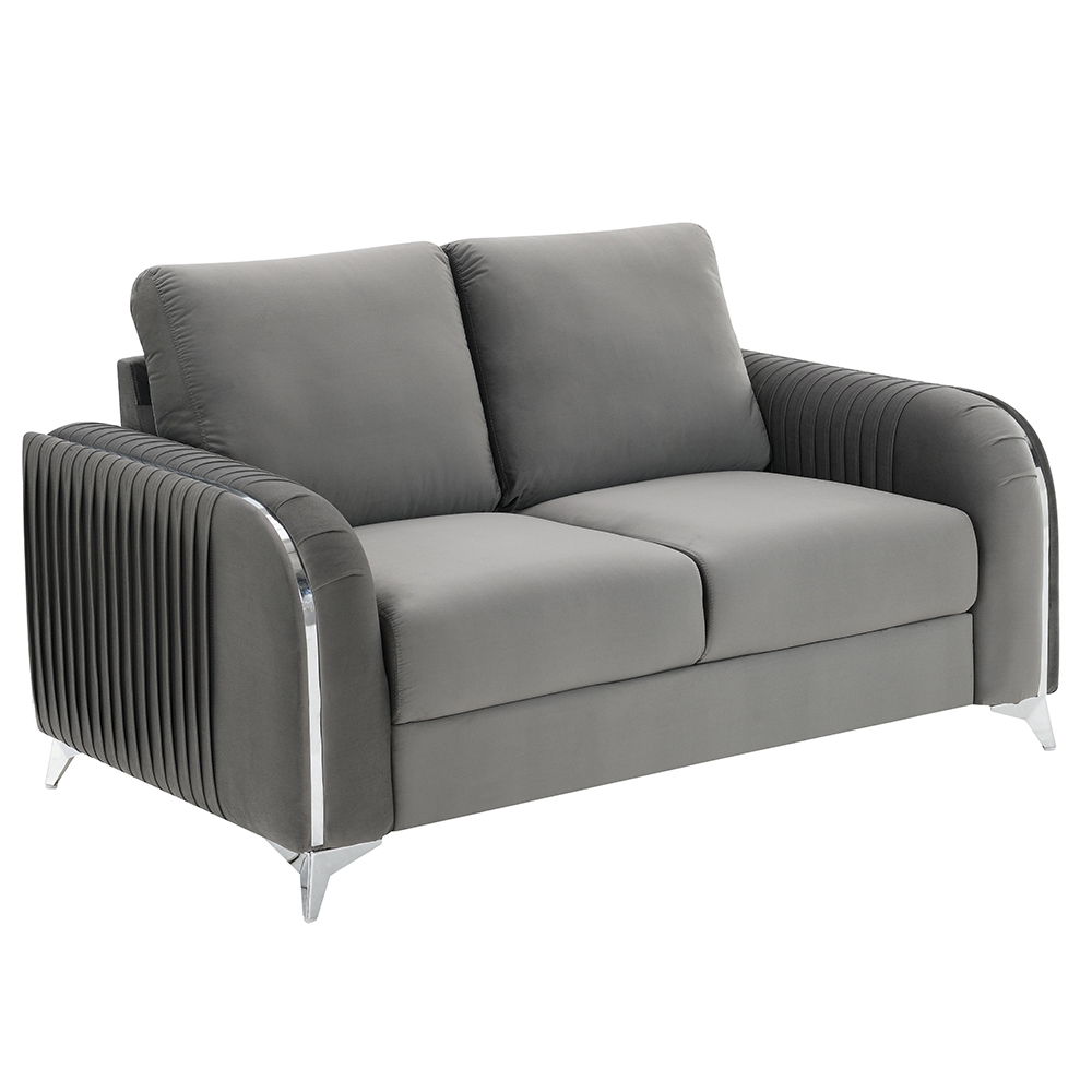 Wenona - Loveseat - Gray Velvet, gray