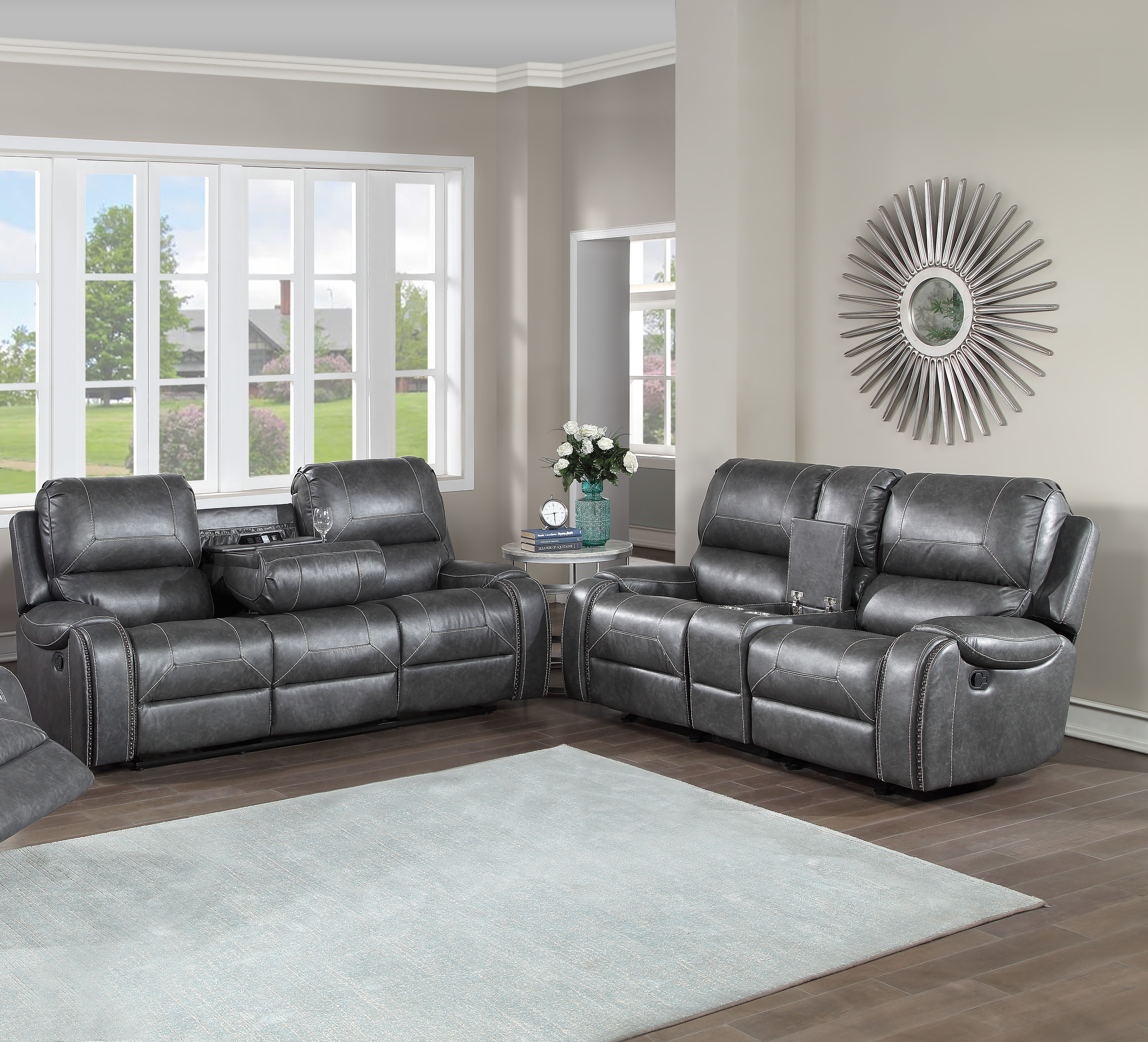 Keily - 2 Piece Manual Reclining Set - Gray