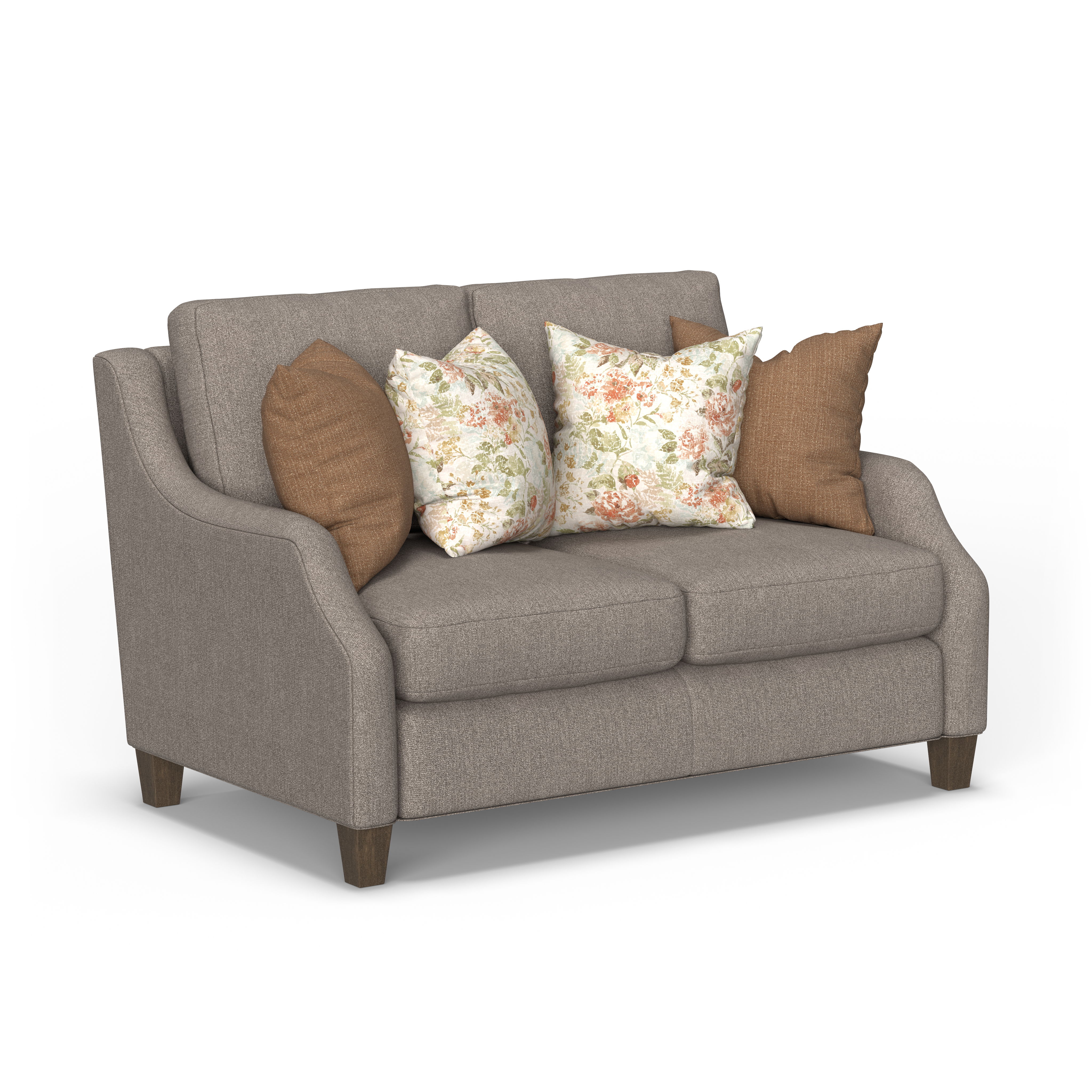Gianna - Fabric Traditional Loveseat, gray