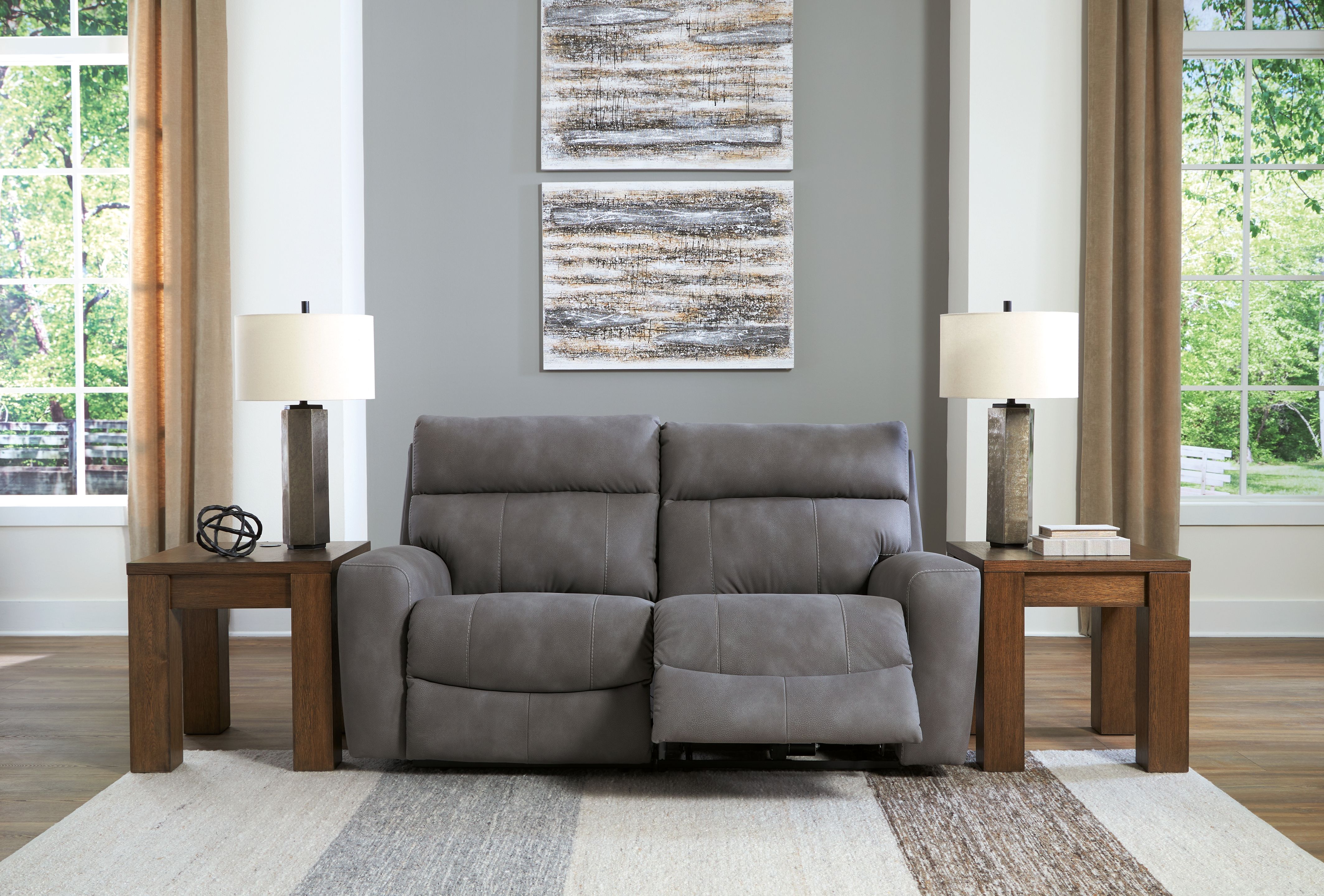 Ashley Furniture Next-Gen Durapella - 2-Piece Power Reclining Sectional Loveseat - Slate - Image 6