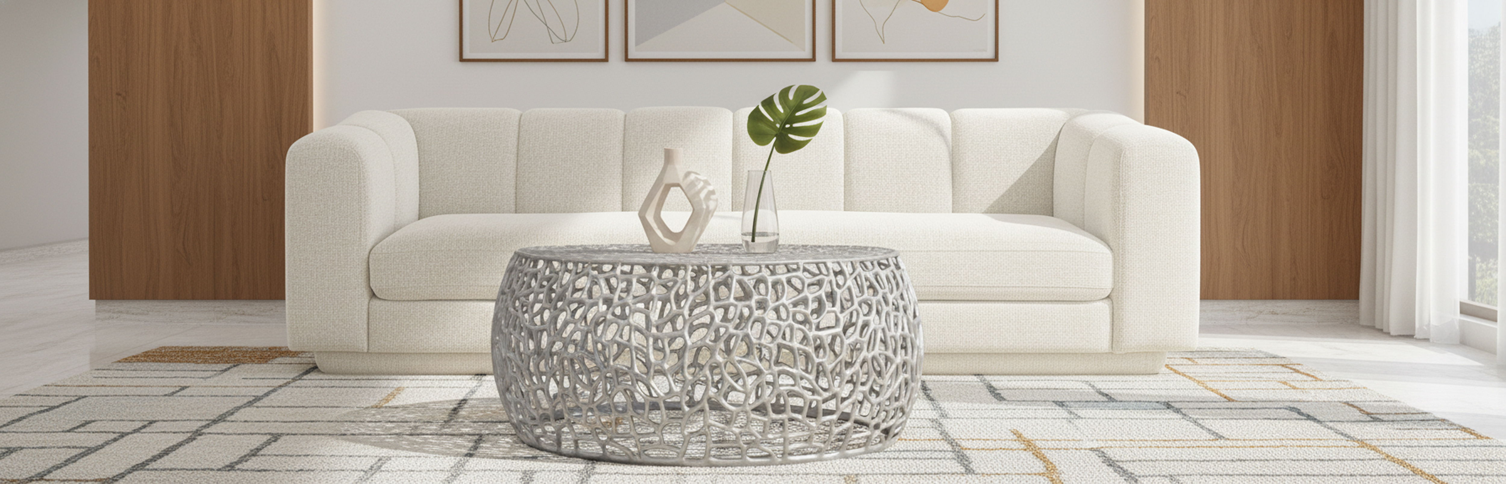 Priya - Coffee Table - Silver