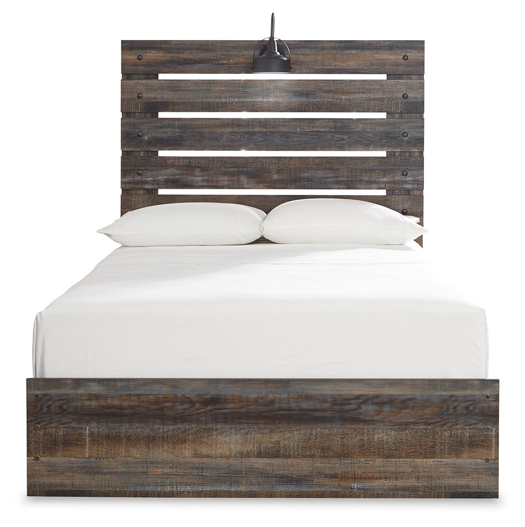 Drystan - Full Panel Bed - Brown / Beige