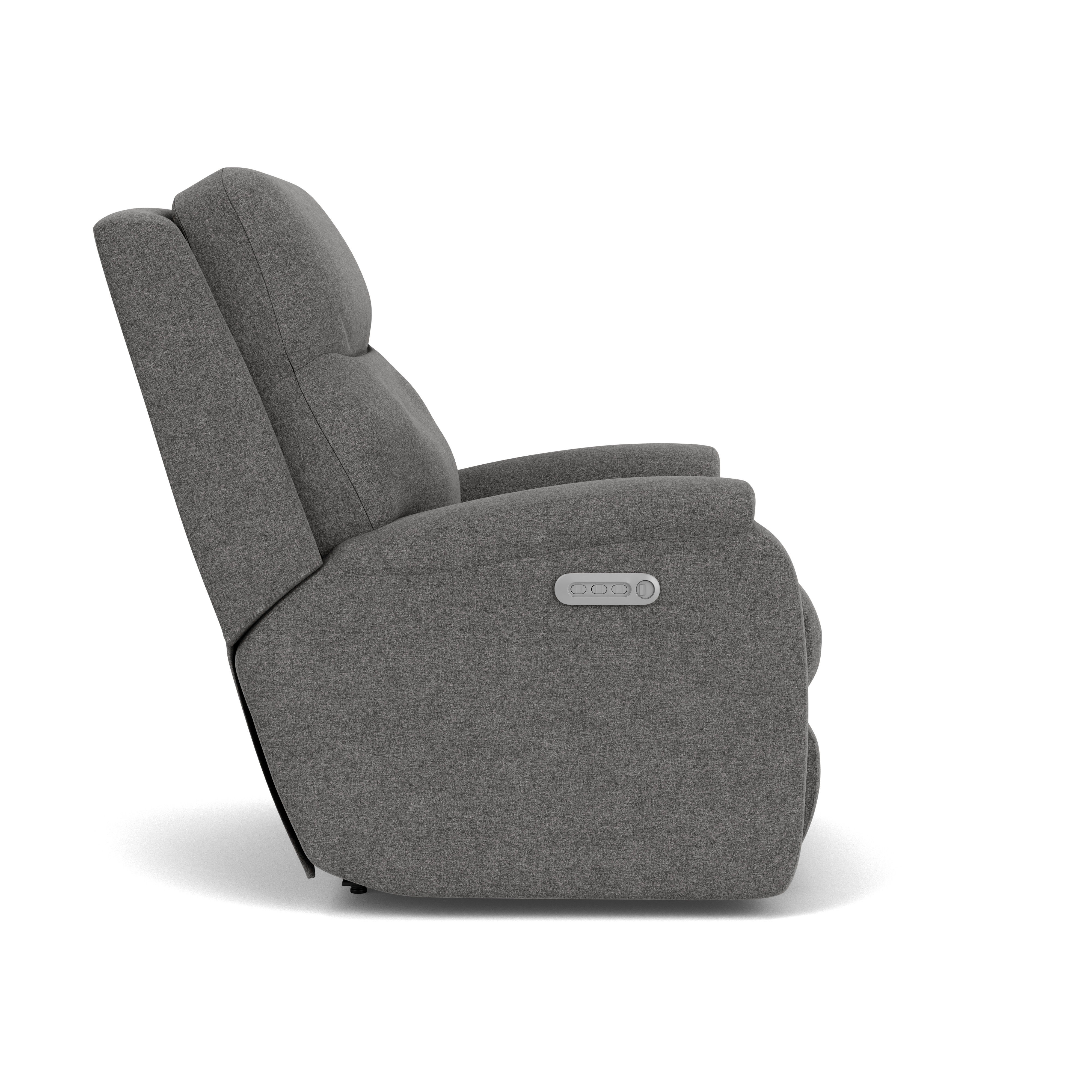 Penn - Transitional Fabric Power Rocking Recliner With Power Headrest & Lumbar, dark gray, view 5