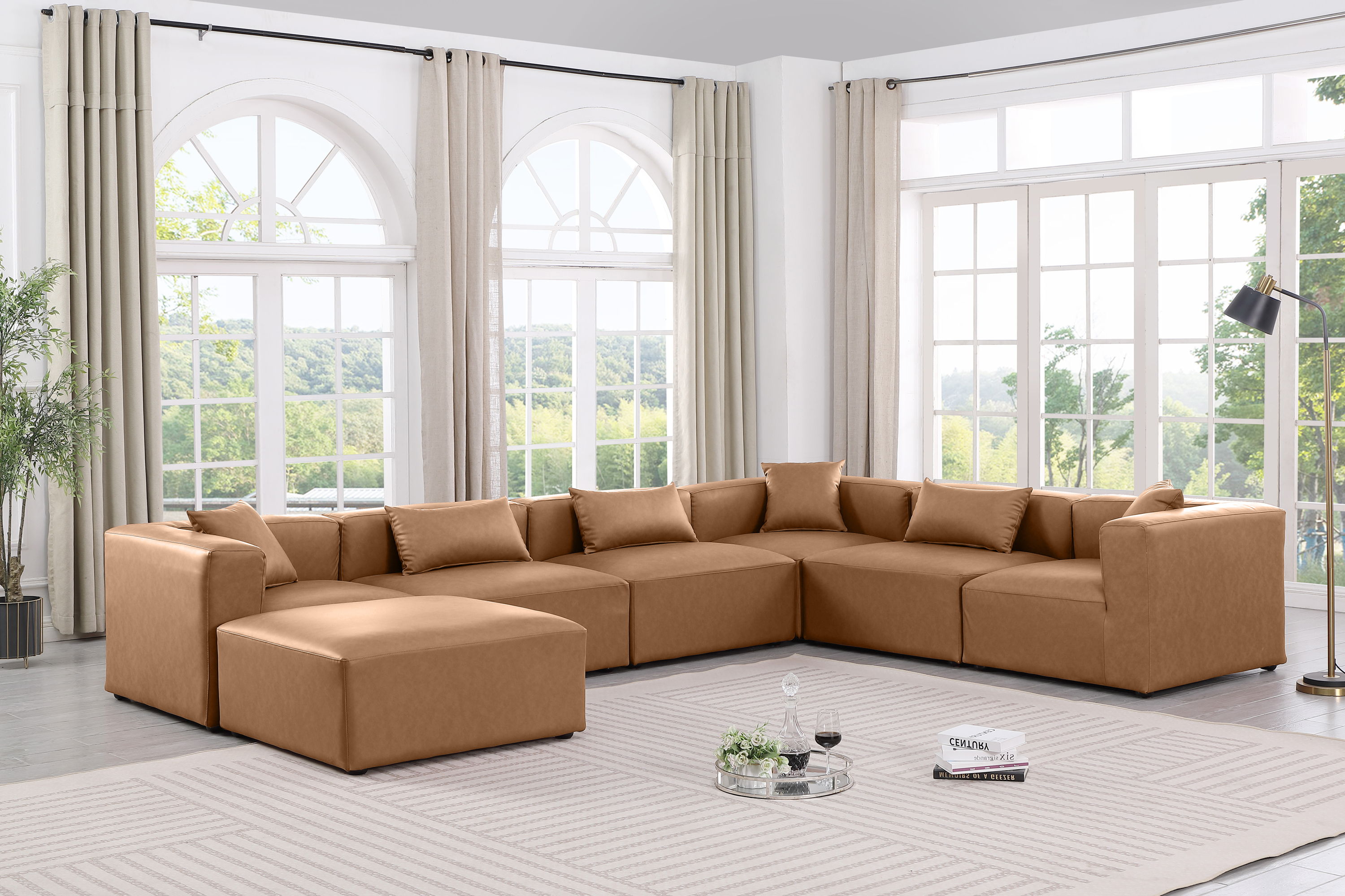 Cube - 7 Piece Modular Sectional - Brown