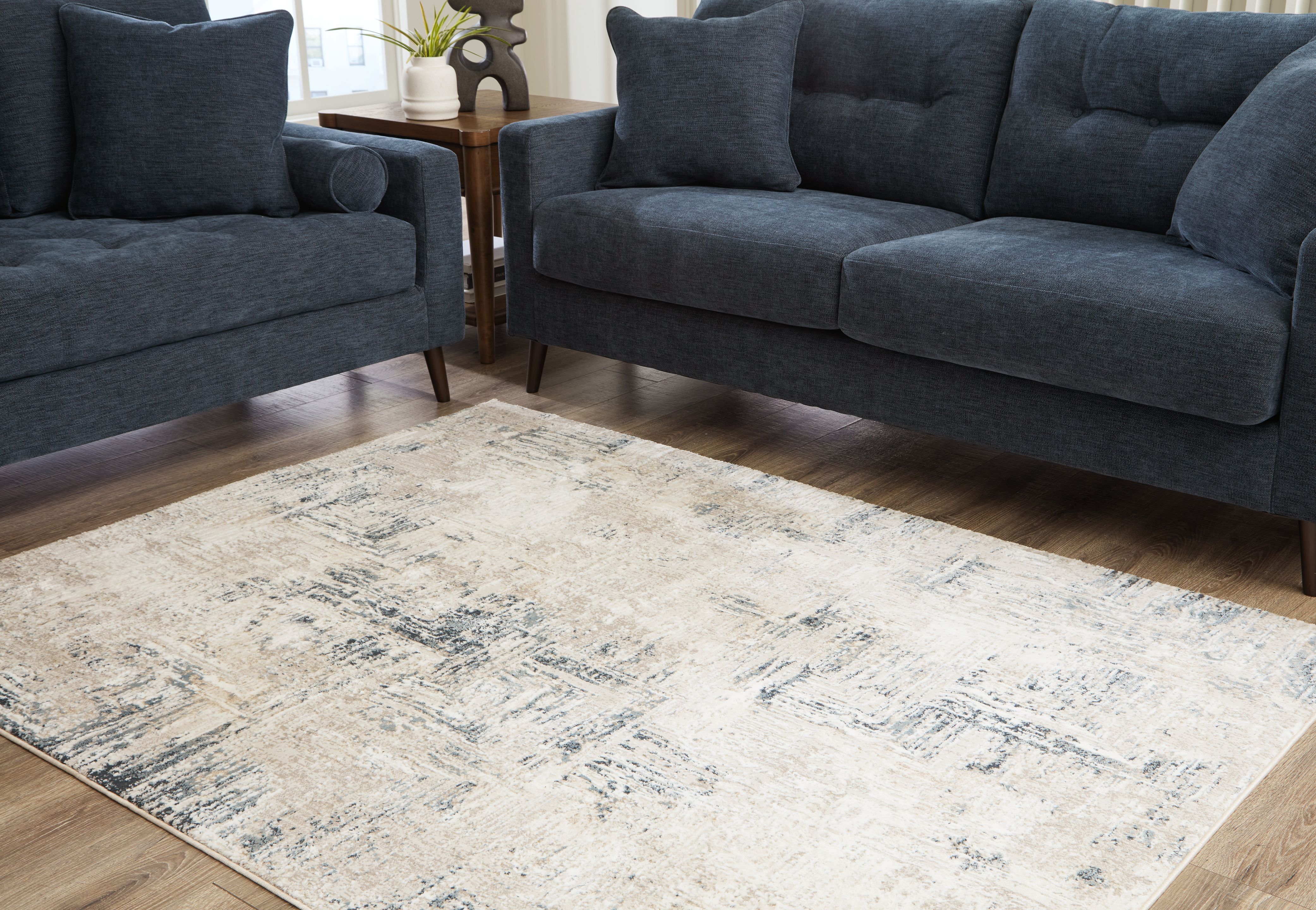 Gentor - 5' x 7' Rug - Blue / Ivory