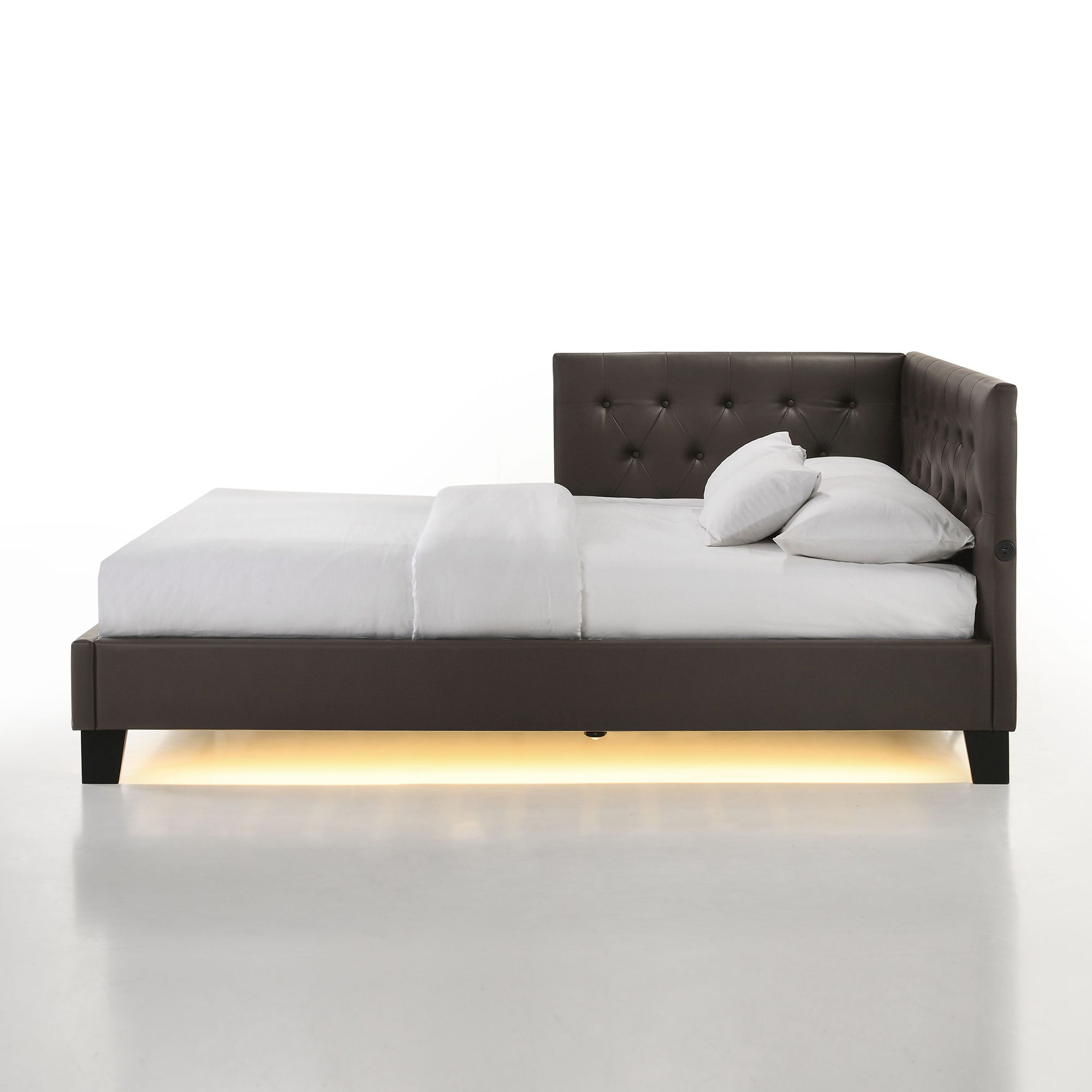 Julesburg - PU Corner Twin Bed - Brown