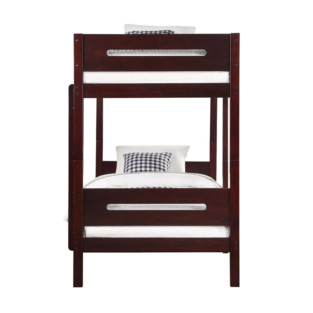 Nissa - Twin Over Twin Bunk Bed - Espresso, dark brown, view 3