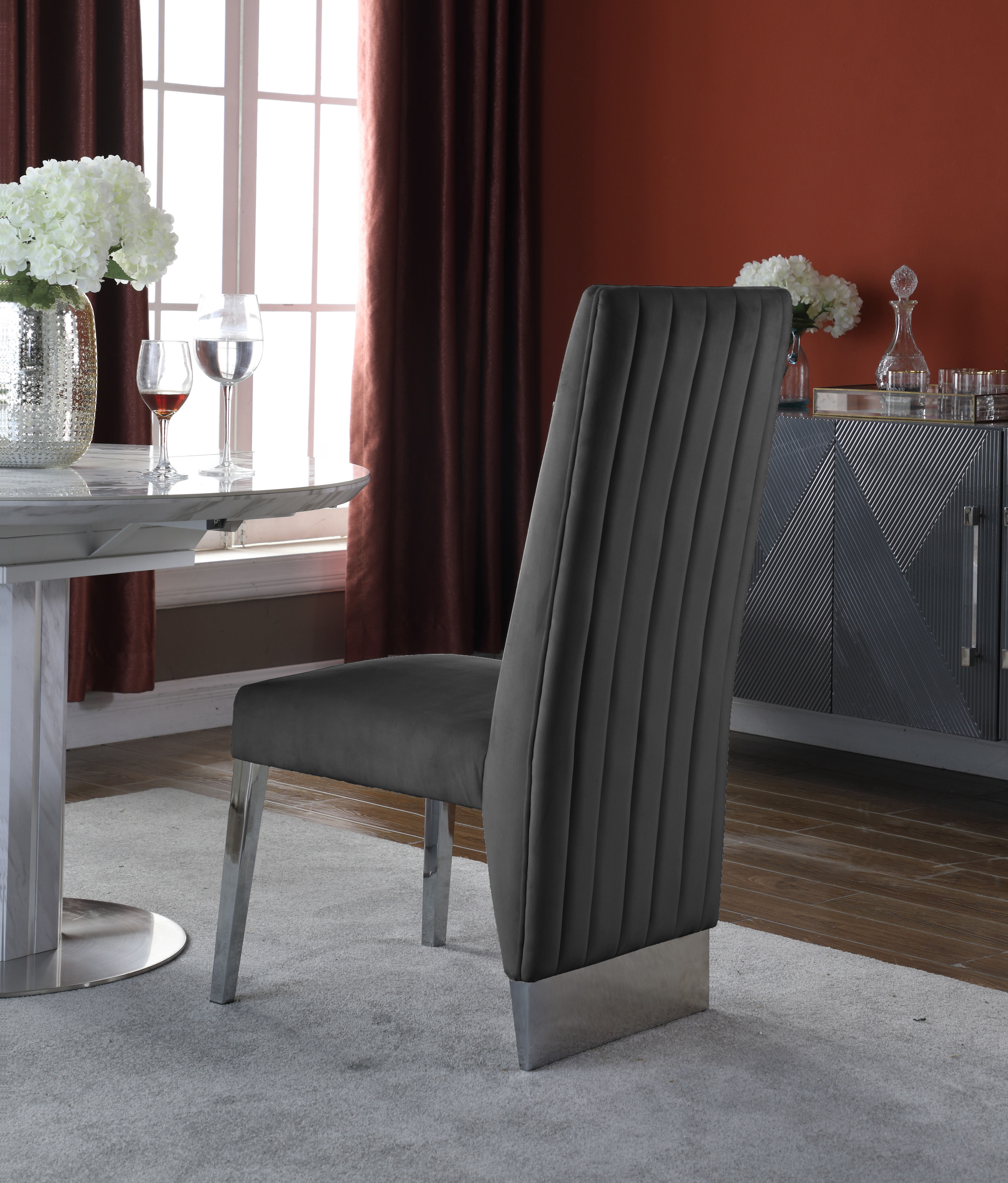 Porsha - Fabric Dining Chair (Set of 2) - Gray