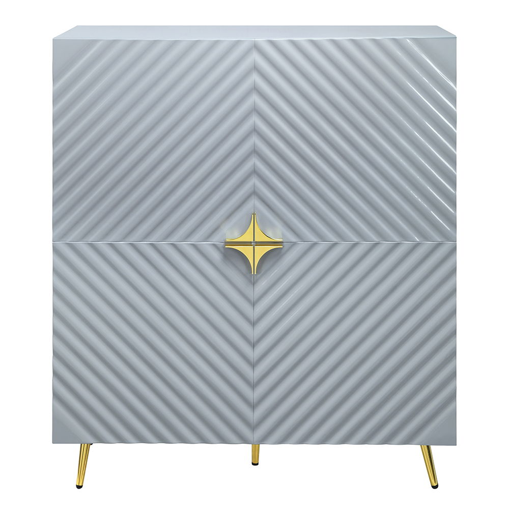 Gaines - Accent Cabinet - Gray High Gloss, dark gray, view 8