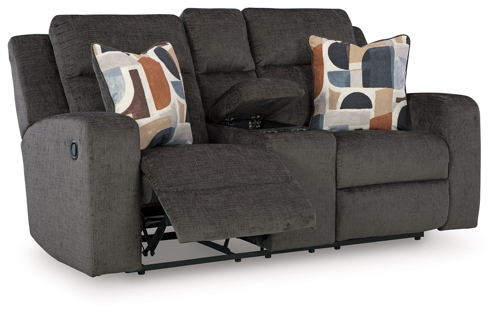 Ashley Kanlow DBL Rec Loveseat w/Console - Dusk