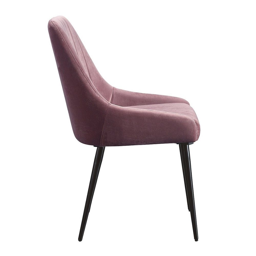 Riley - Side Chair (Set of 2) - Pink Fabric & Black, pink, view 3