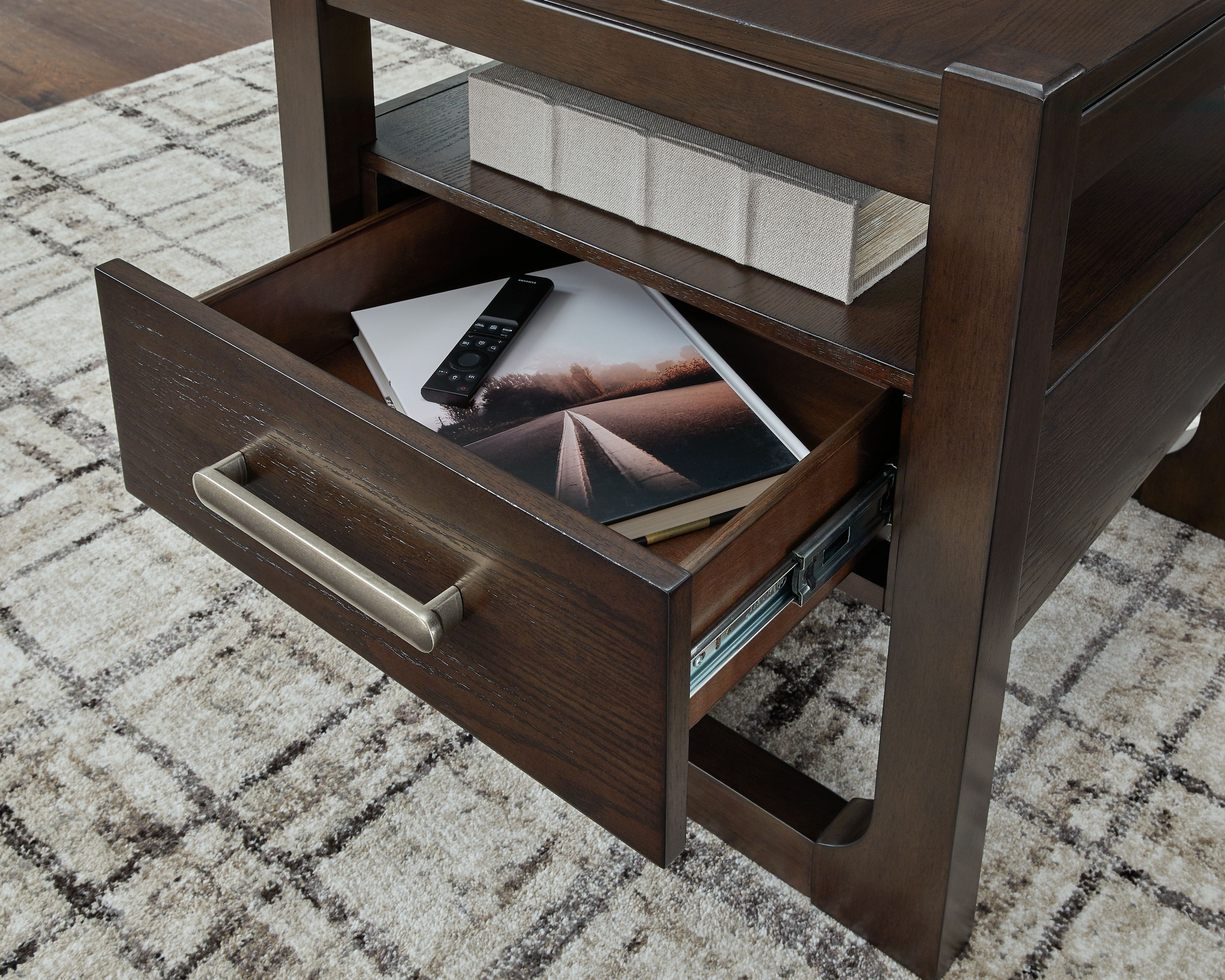 Ashley Furniture Breckington - Square End Table - Dark Brown - Image 8