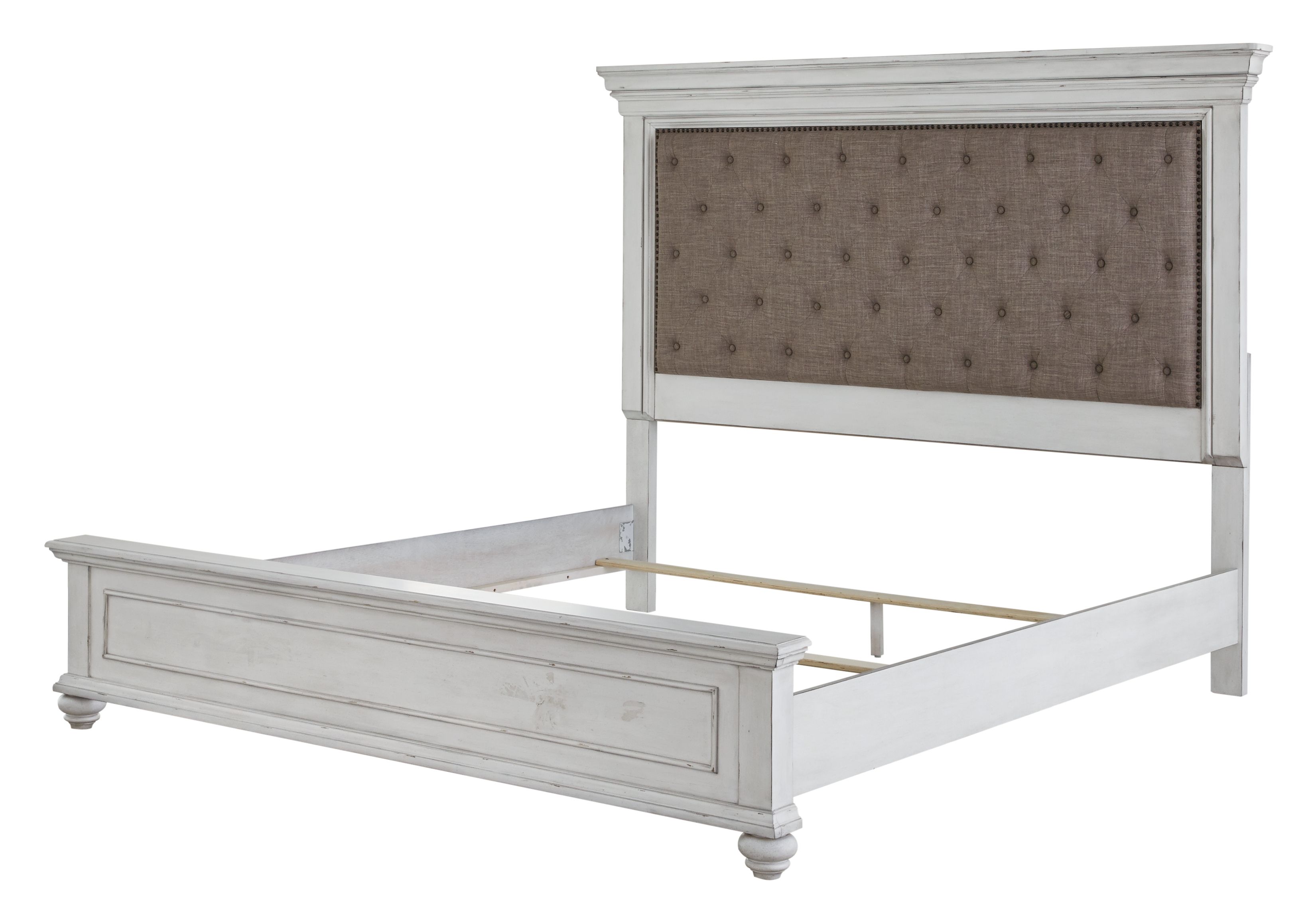 Ashley Furniture Kanwyn - Queen Upholstered Panel Bed - Whitewash - Image 5