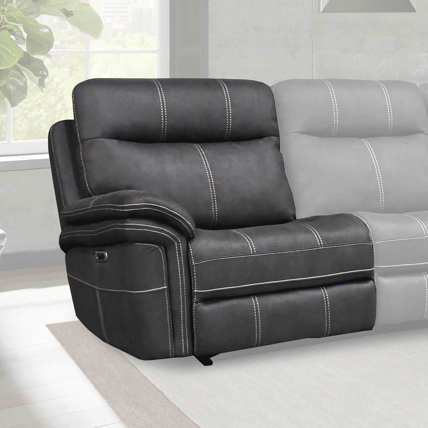 Parker House Mason - Power Left Arm Facing Recliner - Charcoal