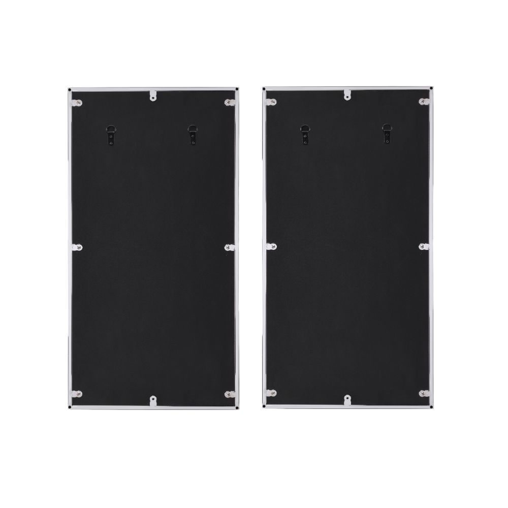 Chafik - Accent Mirror (Set of 2) - Mirrored, Natural Oak & Chrome, light brown, view 2