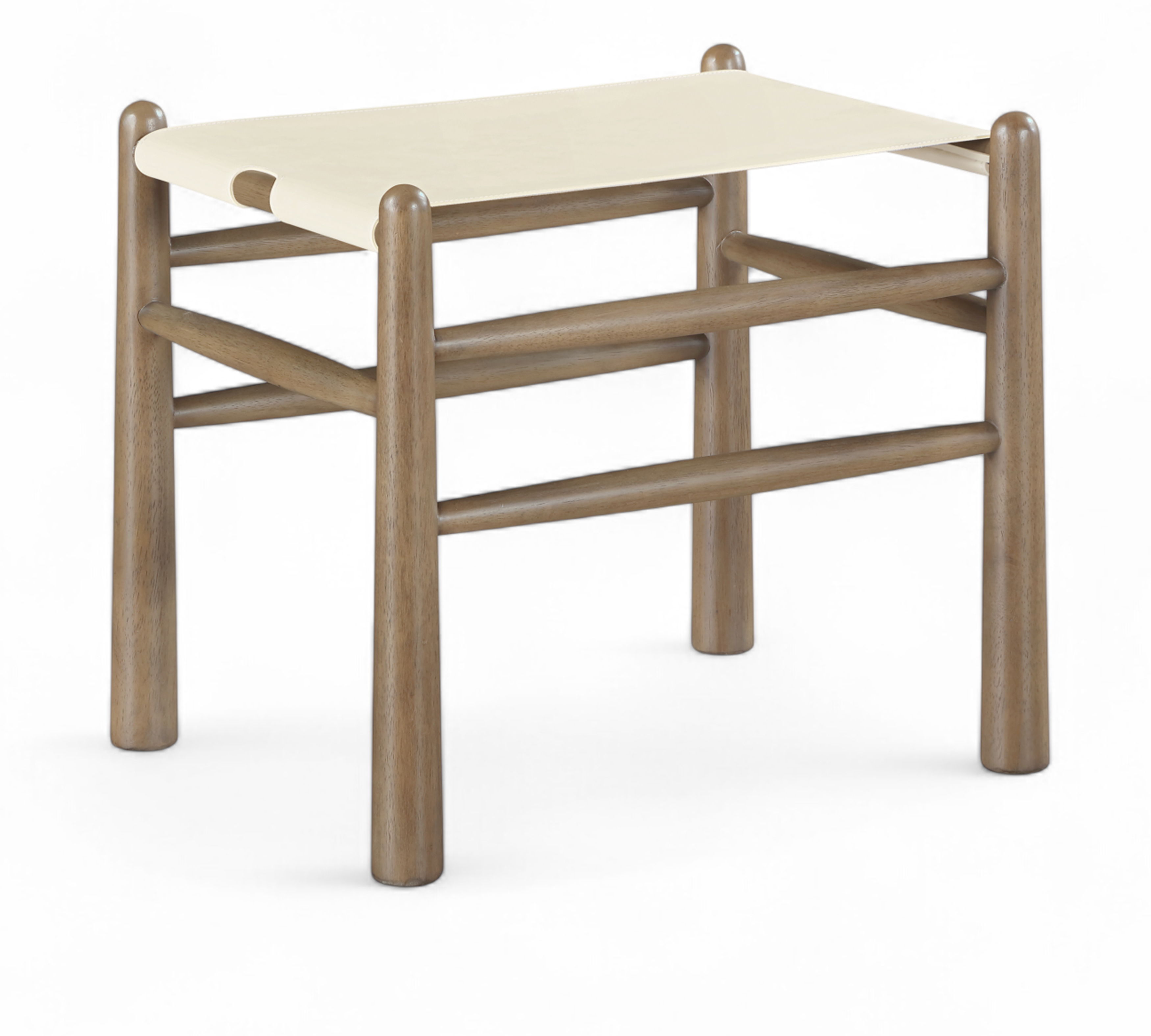 Santos - Upholstered Bench Vegan Leather - Cream