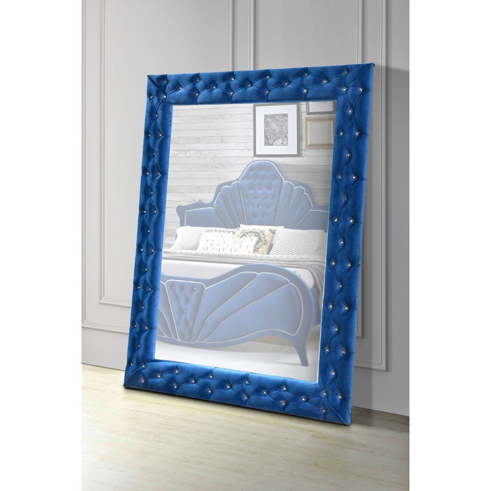 Dante - Accent Floor Mirror - Blue Velvet, blue