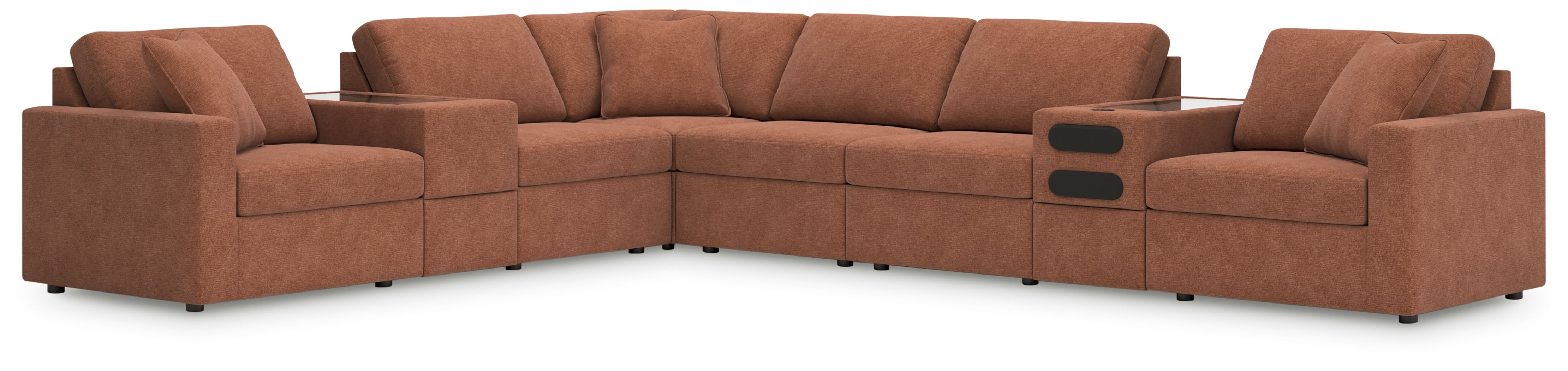 8 Pc · Sectional With Audio And Storage Consoles