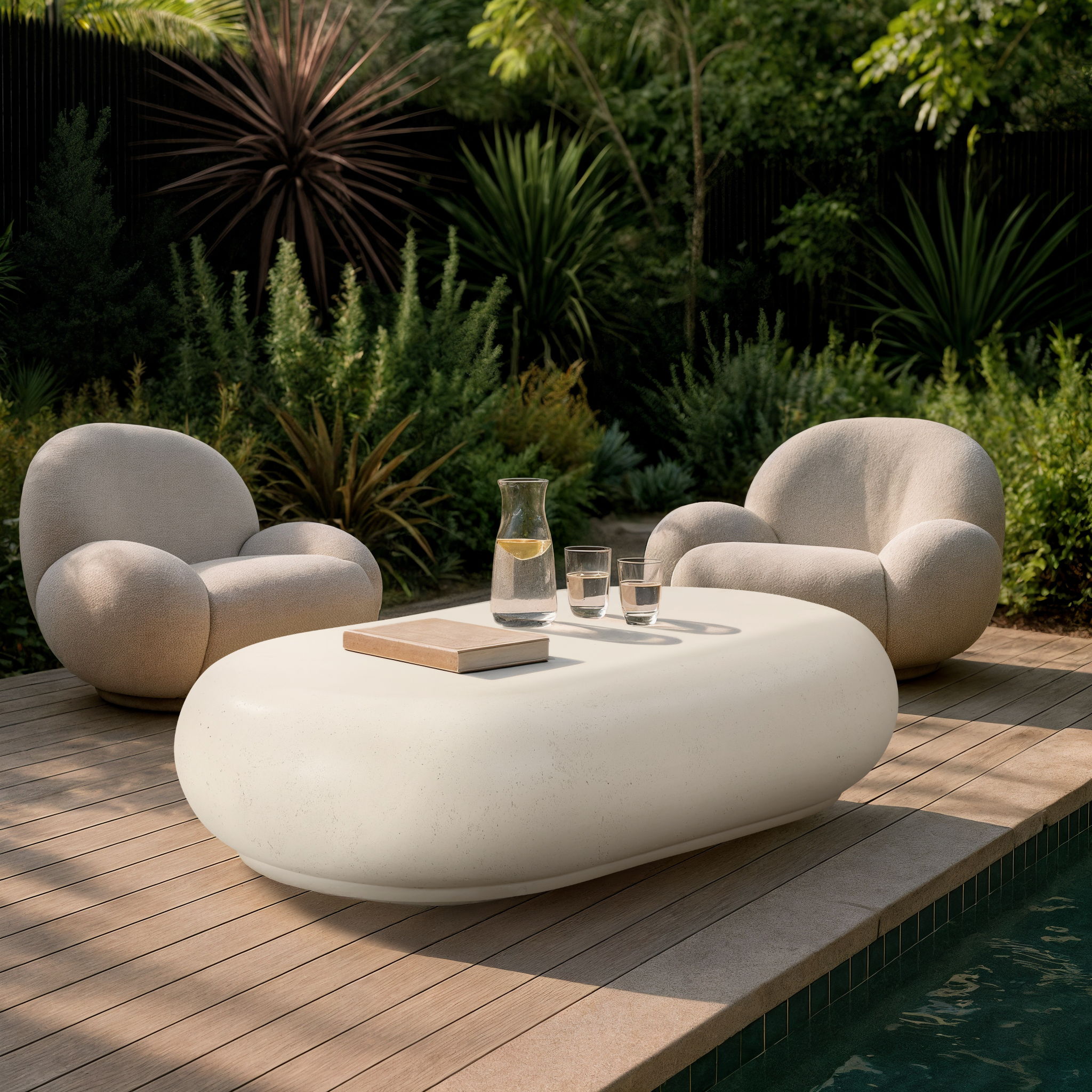 Pebble - Indoor / Outdoor Coffee Table - Cream
