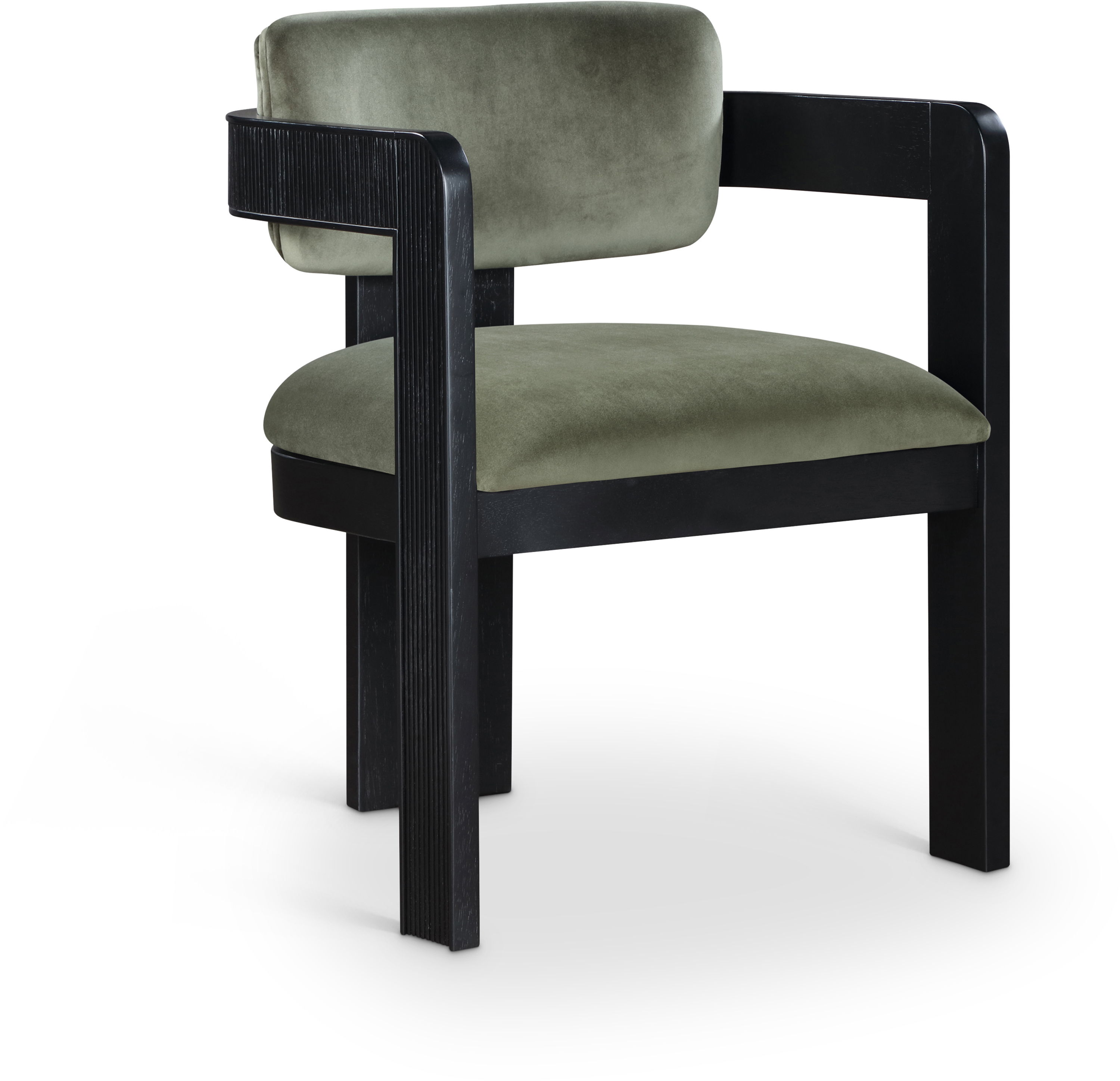 Sacha - Velvet Dining Chair With Black Base (Set of 2) - Green