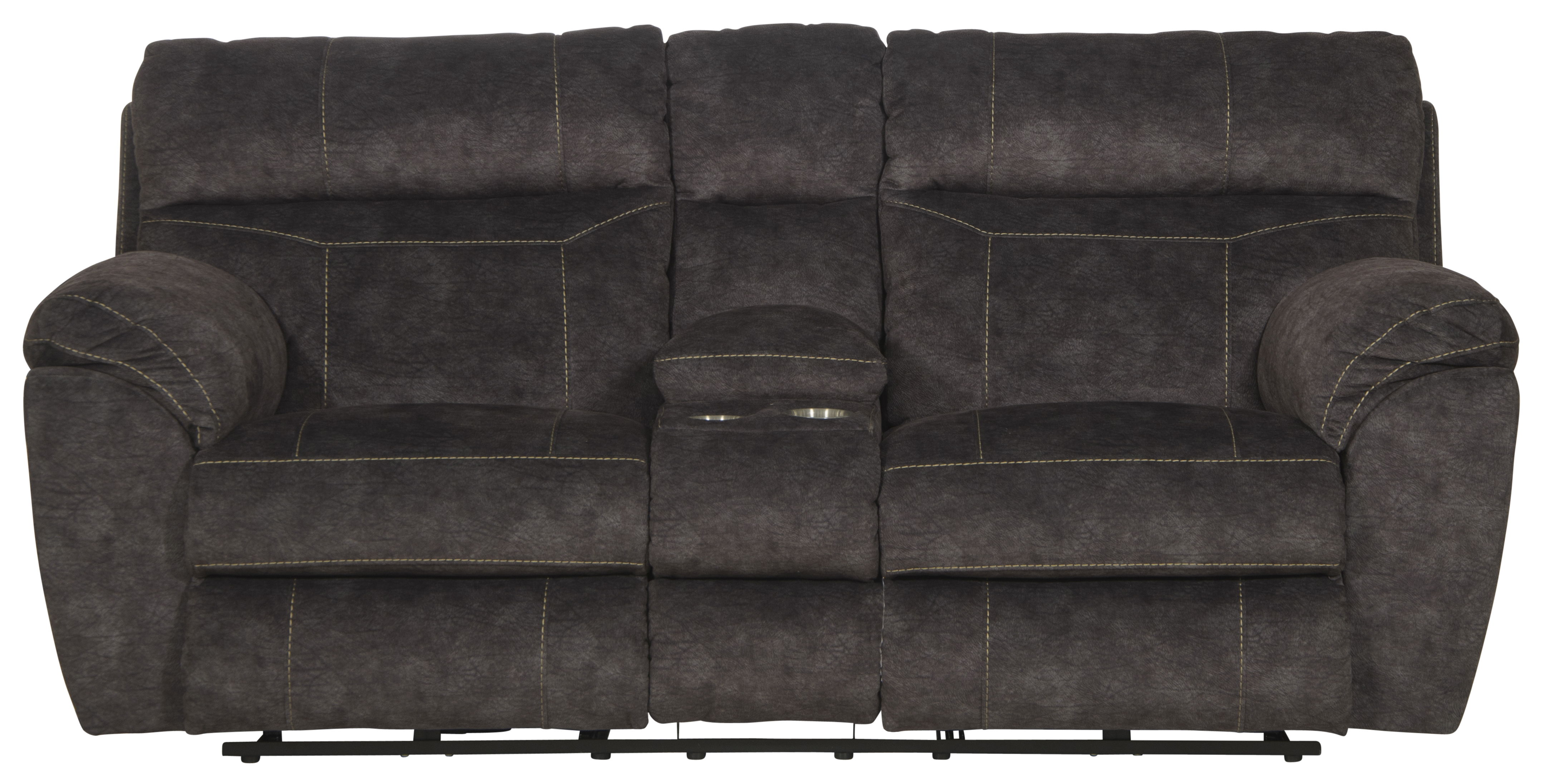 Sedona - Power Lay Flat Reclining Console Loveseat With Power Adjustable Headrest And Lumbar - Smoke