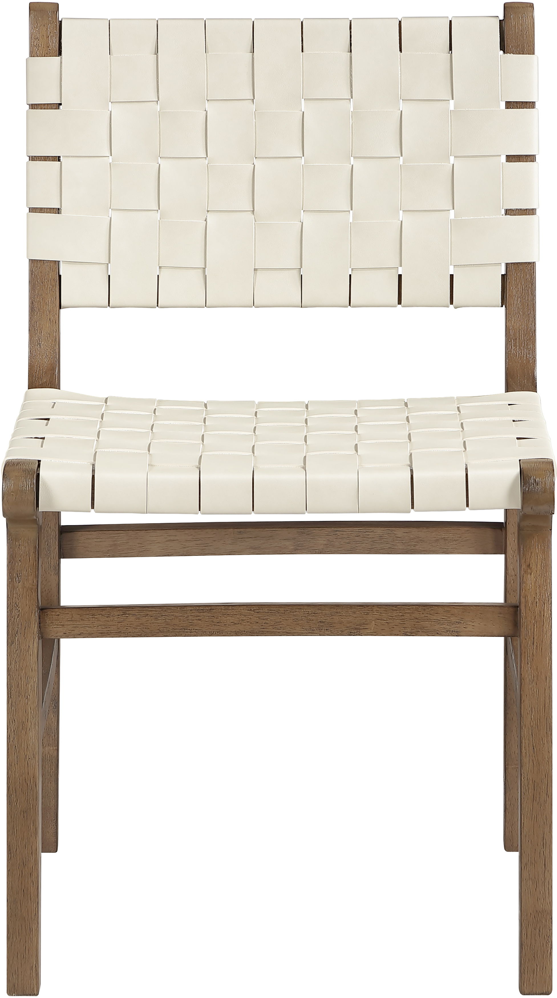 Entwine - Vegan Leather Upholstered Dining Chair - Cream / Painted Brown