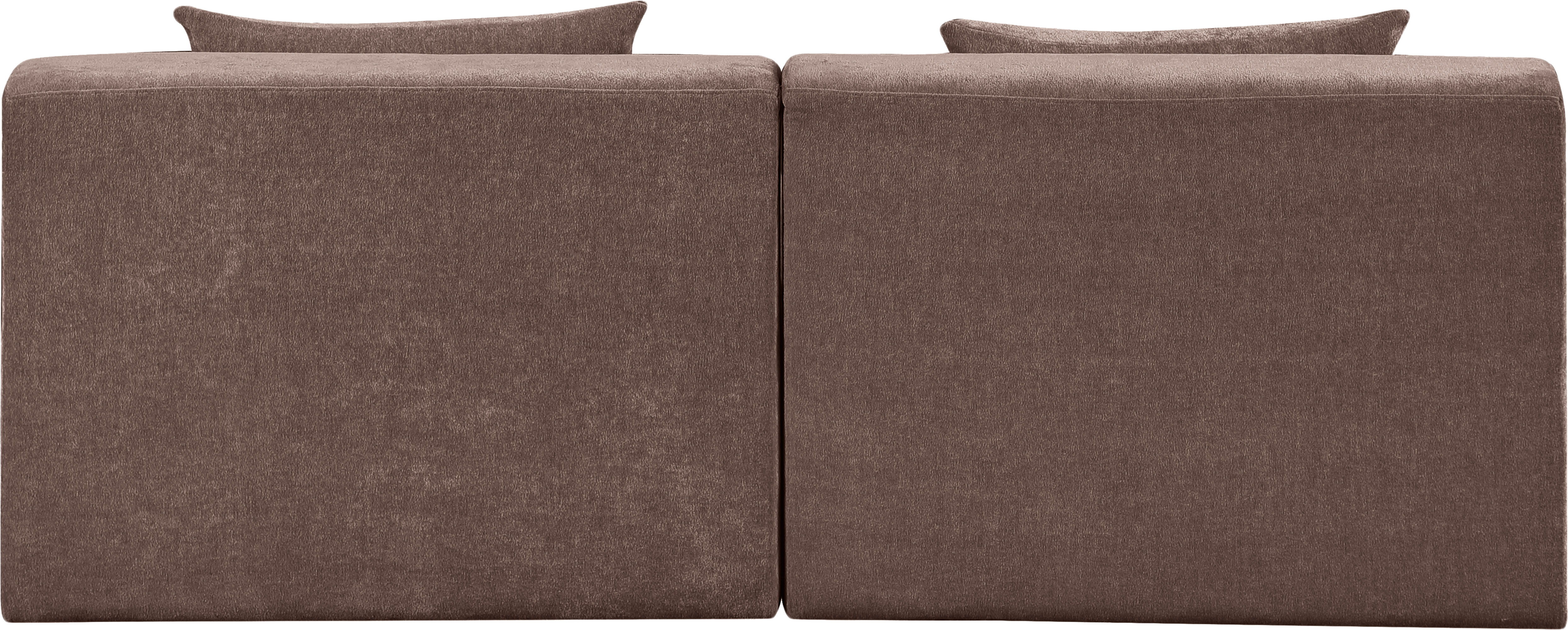 Stellar - 2 Piece Chenille Fabric 76" Upholstered Modular Loveseat - Brown