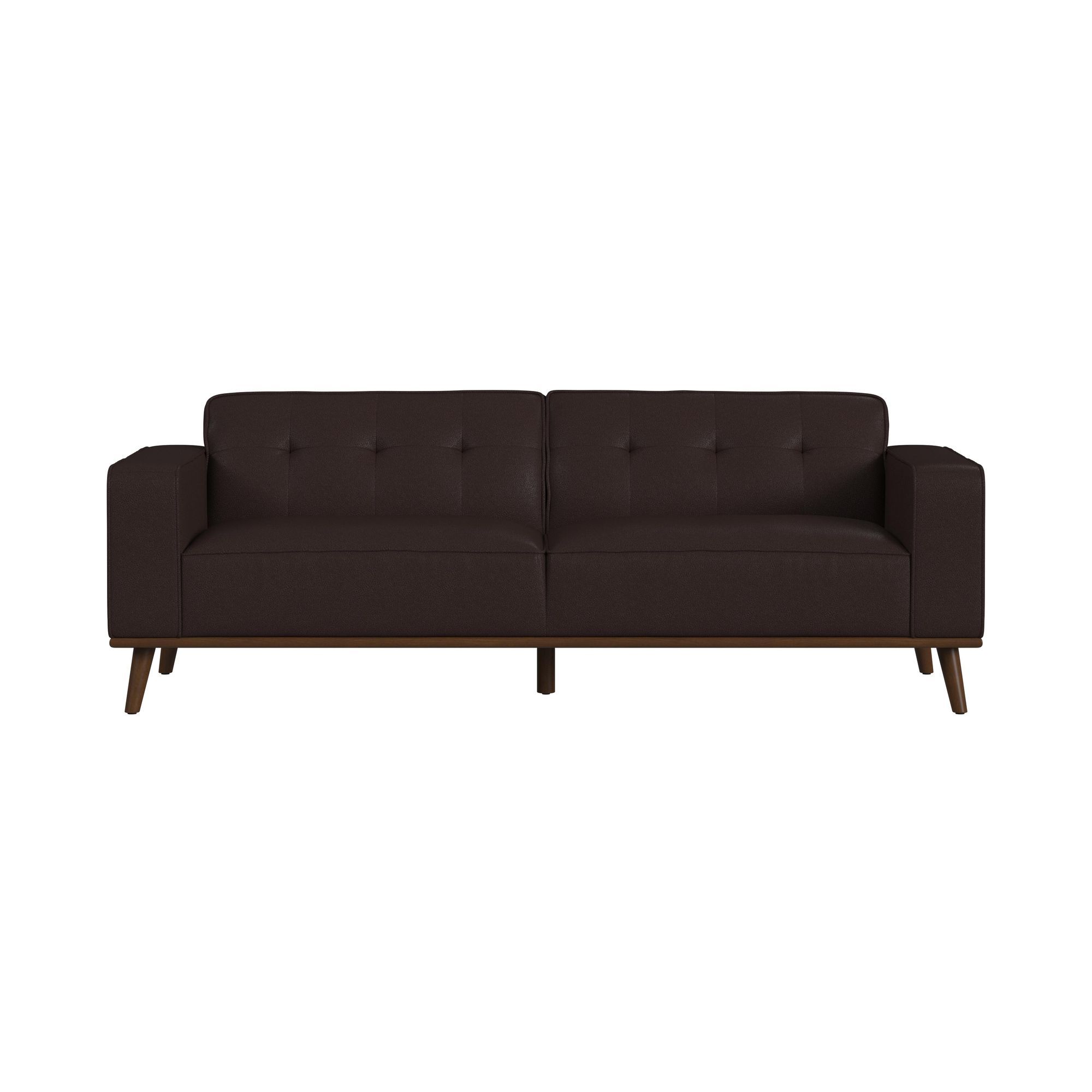 Destiny - Sofa With Wood Front - Pebble Brown