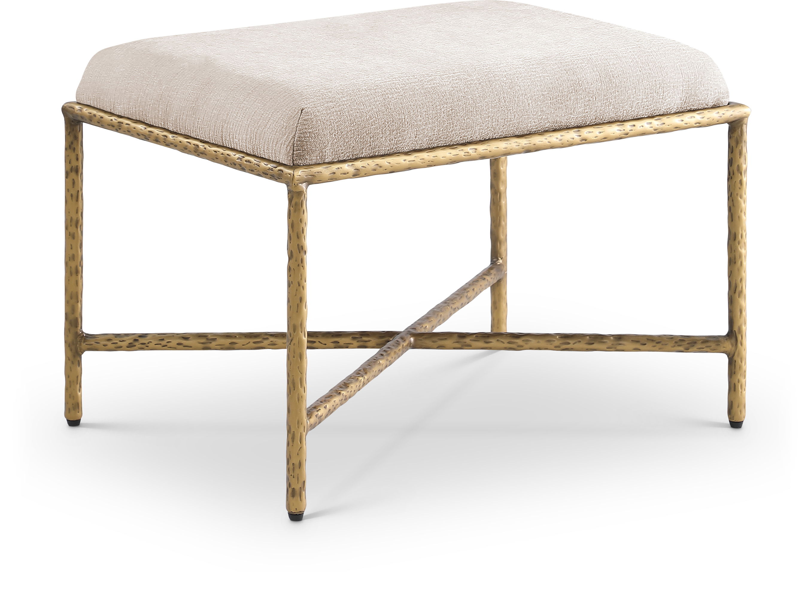 Valley - 25" Bench With Gold Frame - Beige