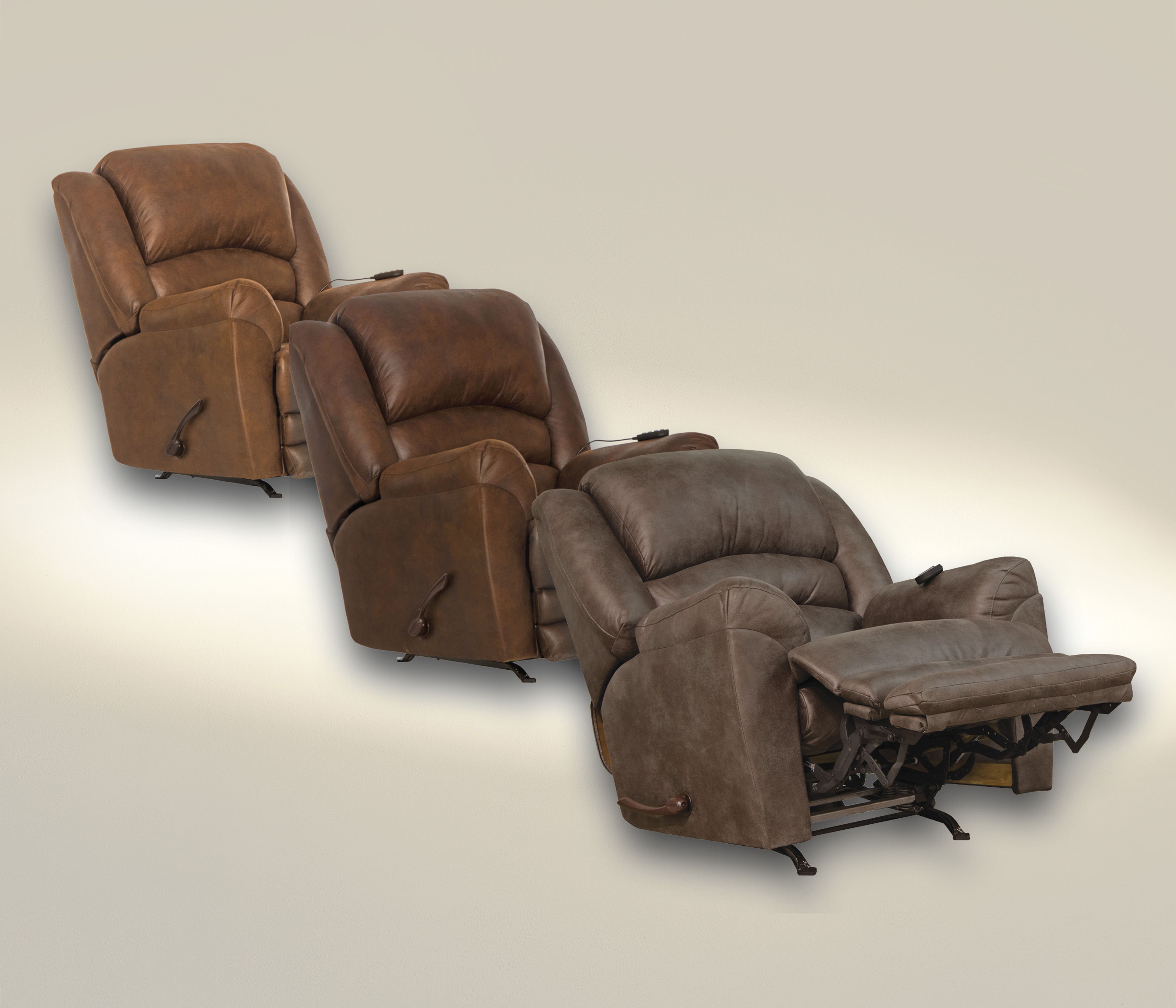 Hayden - Chaise Rocker Recliner With Heat / Massage & Oversize Xtra Comfort Footrest - Auburn