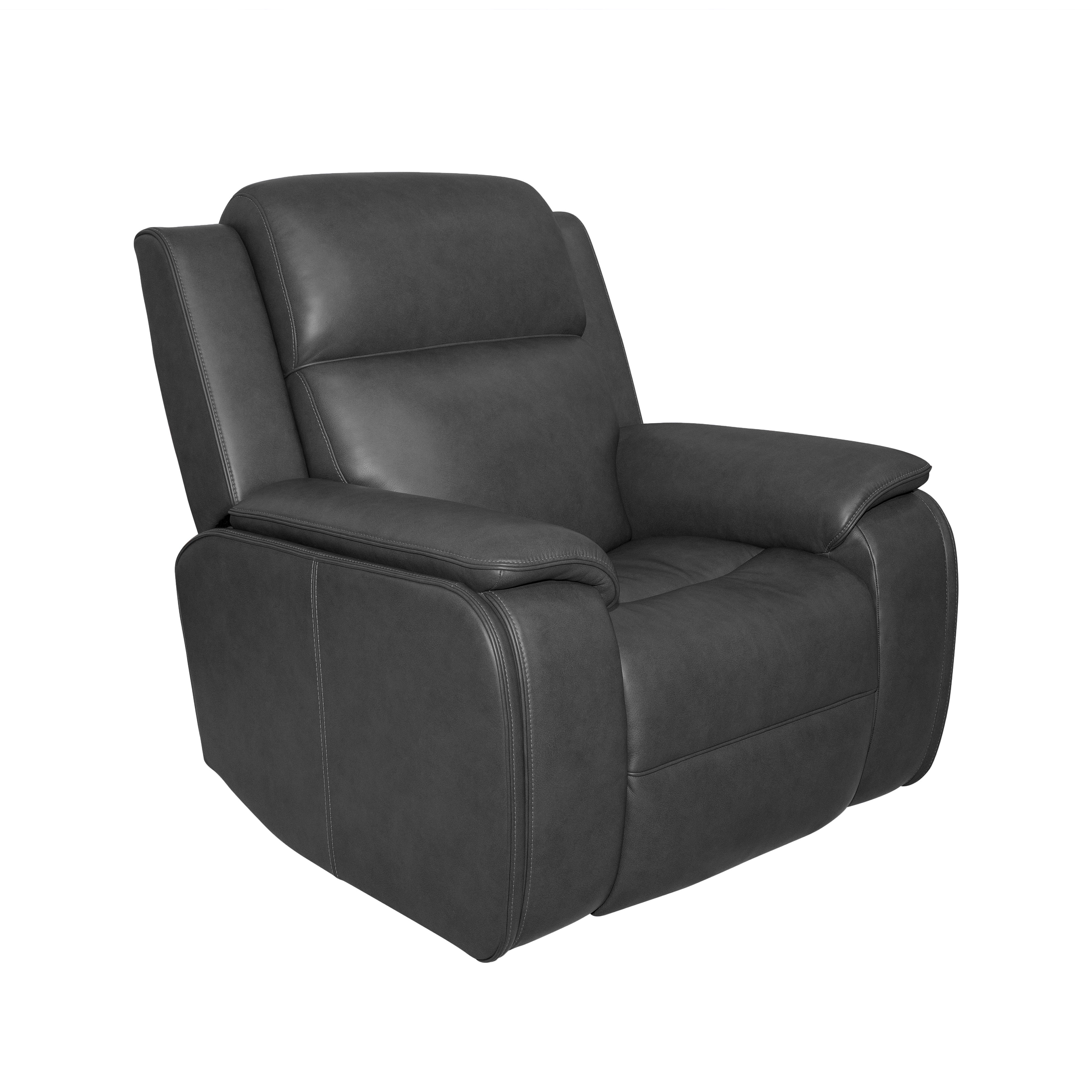 Ziggy - Power Recliner With Power Headrest, Lumbar, Heat & Massage - Iron, black