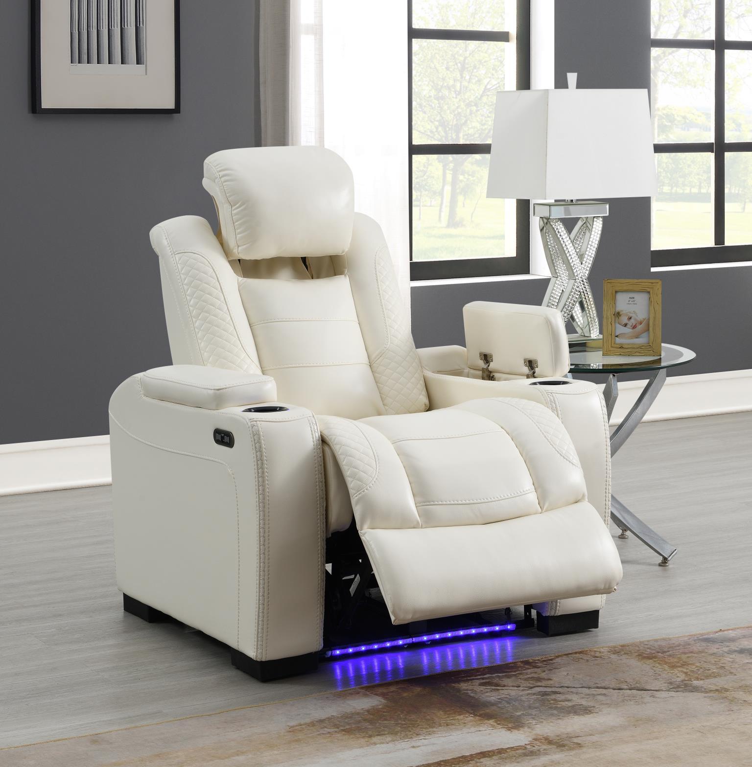 LED Power Reclining With Power Headrest Chair