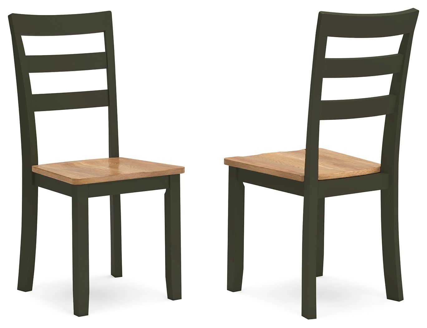 Ashley Furniture Gesthaven - 5 Pc. - Round Dining Room Drop Leaf Table, 4 Side Chairs - Natural / Green - Image 5
