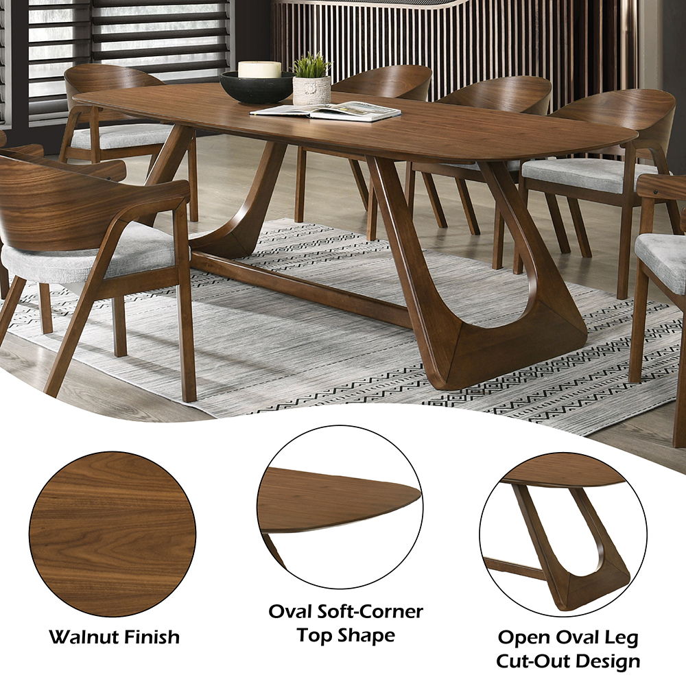 Hoyte - Dining Table - Walnut, dark brown, view 5