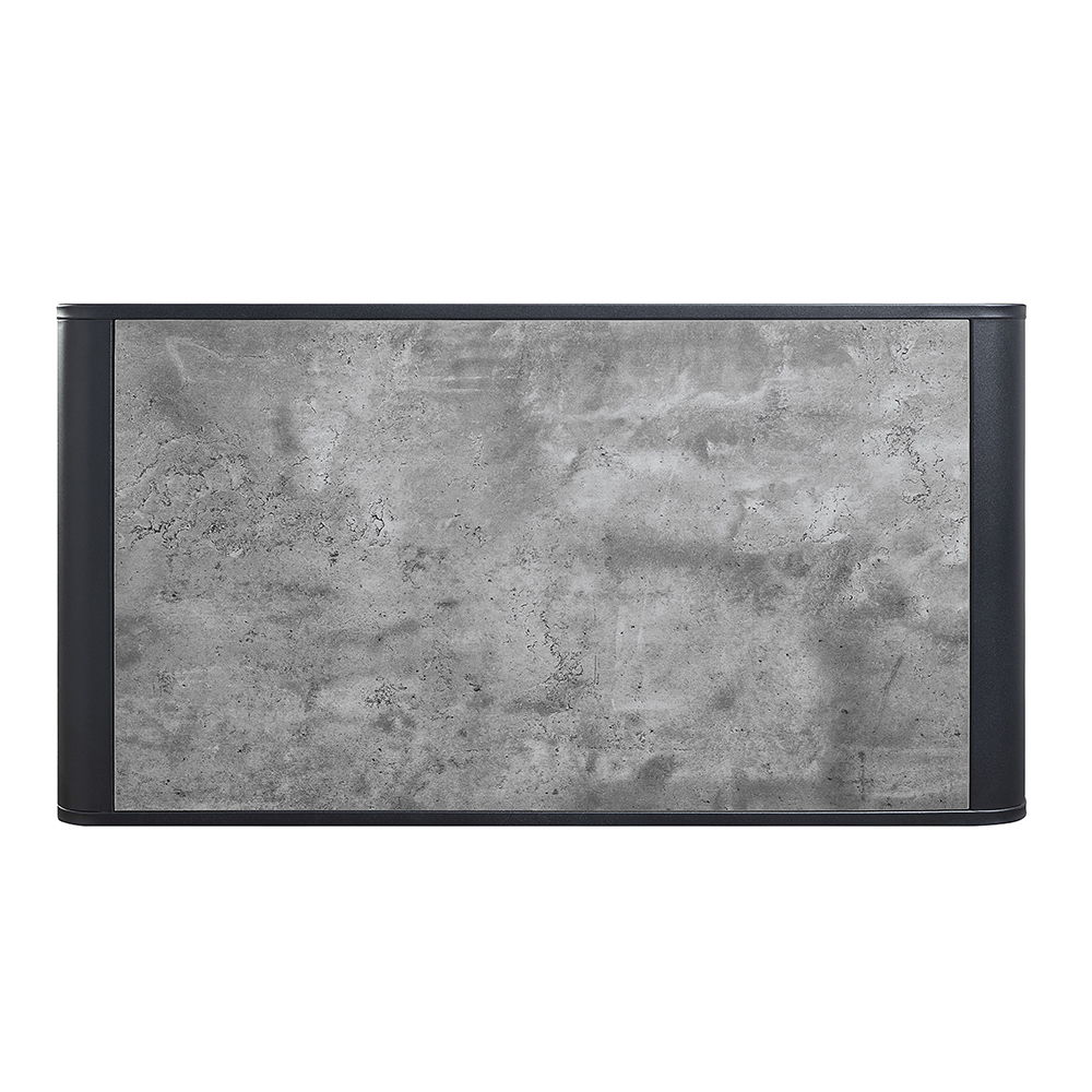 Raziela - Coffee Table - Concrete Gray & Black, black