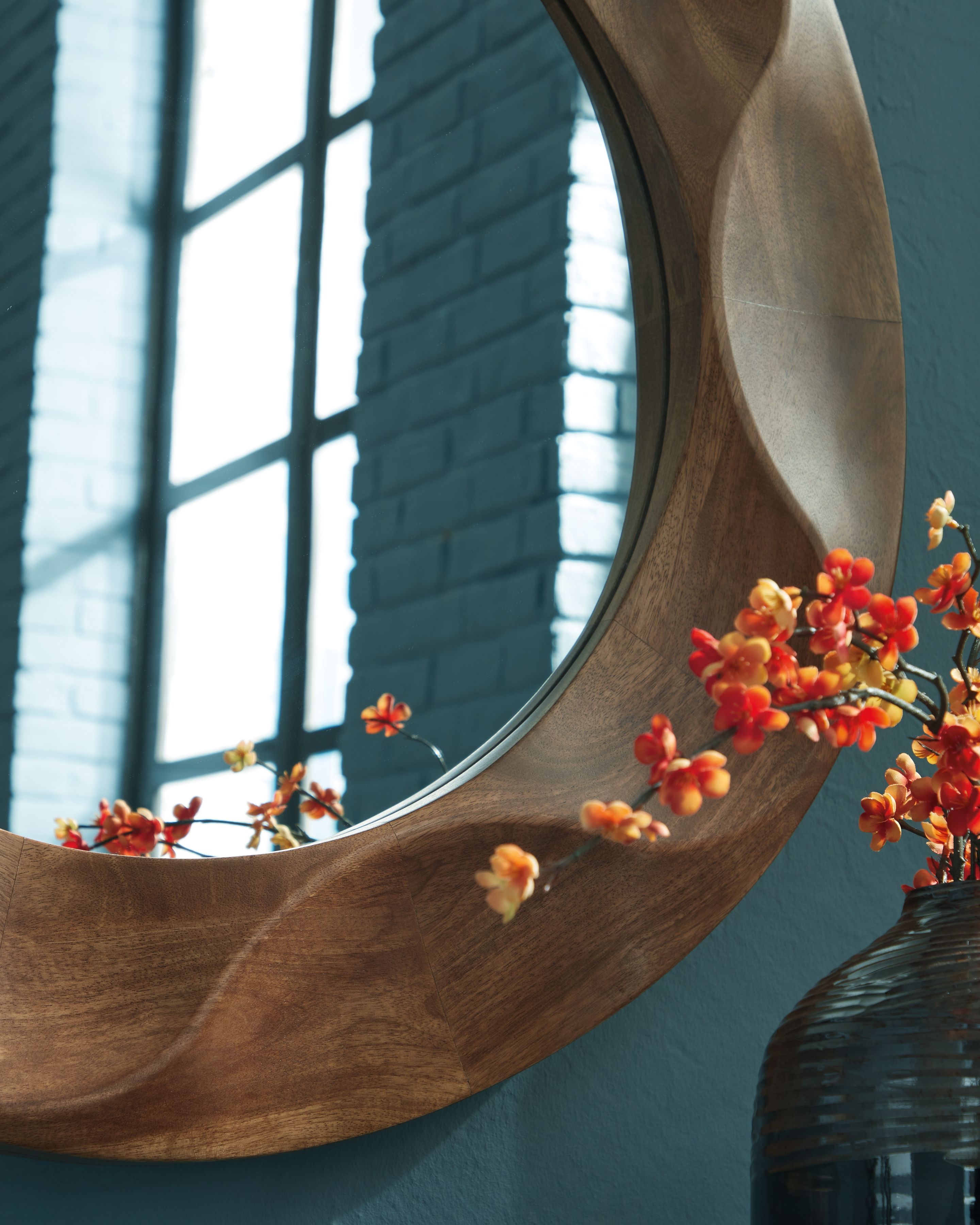 Aajon - Accent Mirror - Brown, dark brown, view 5