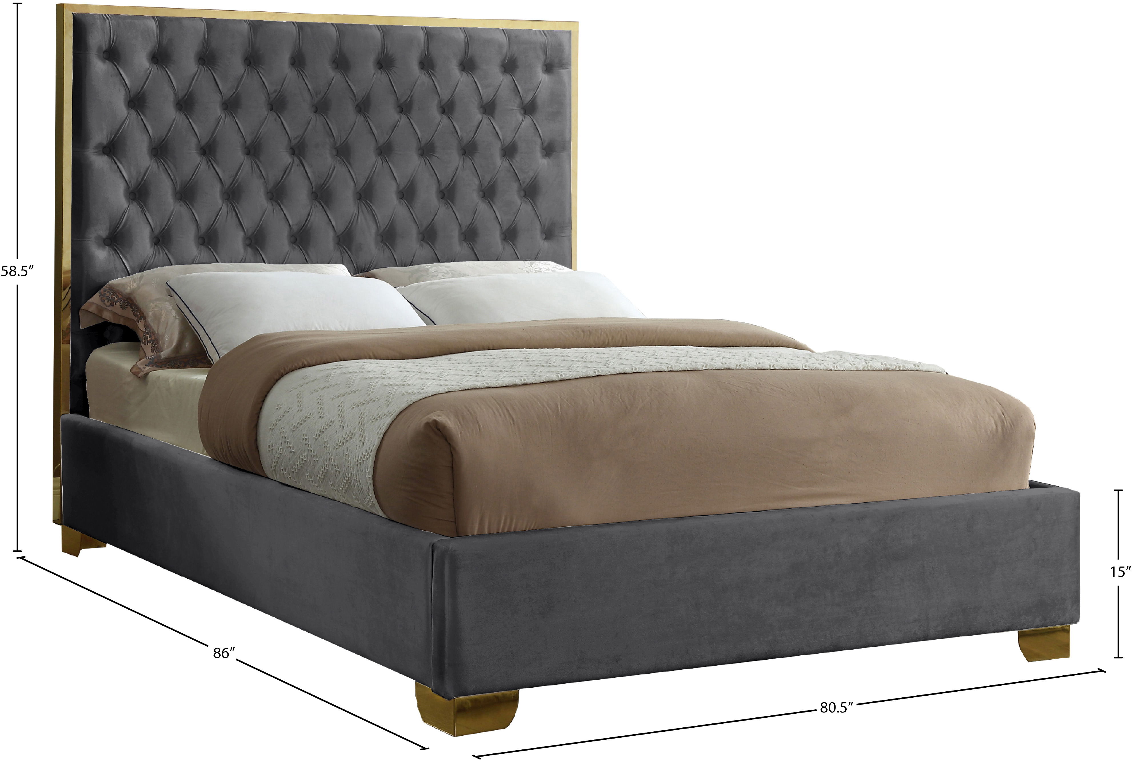 Lana - King Bed - Gray