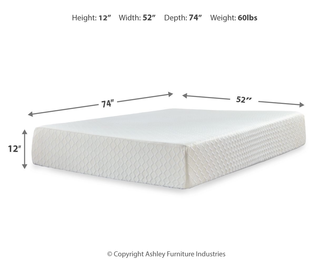 Ashley Furniture Chime 12 Inch Memory Foam - Full Mattress - 12-inch - White - Image 14