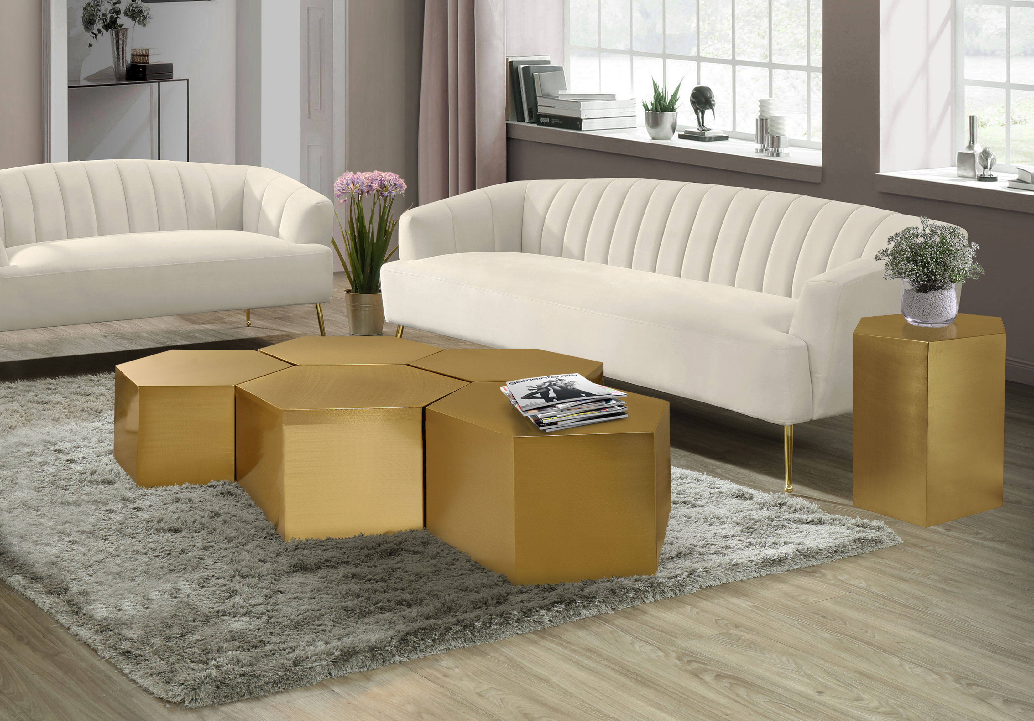 Hexagon - Coffee Table - Gold