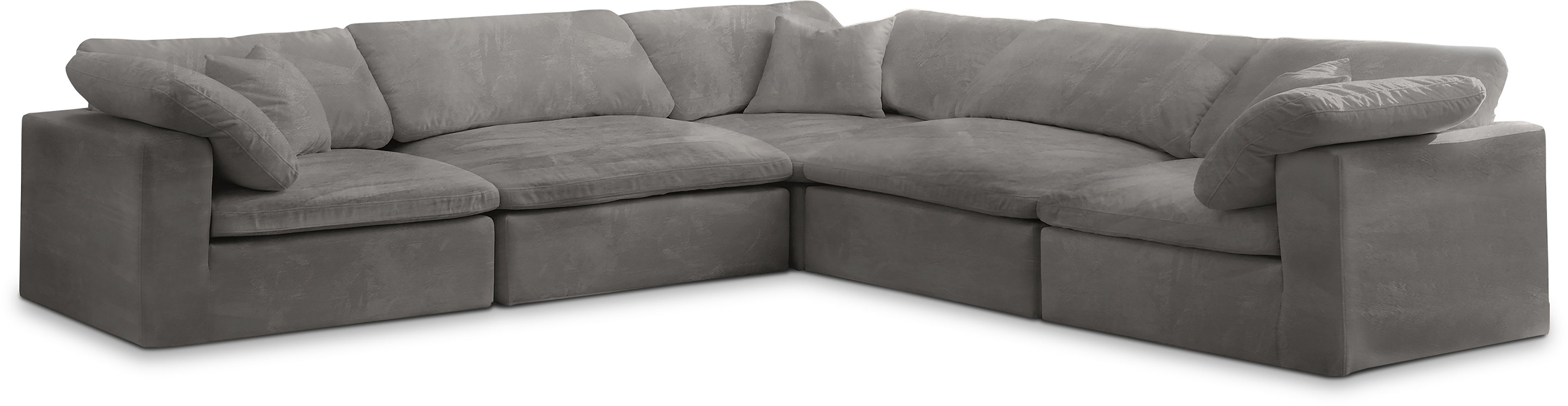 Cozy - 5 Piece Modular Corner Sectional - Gray