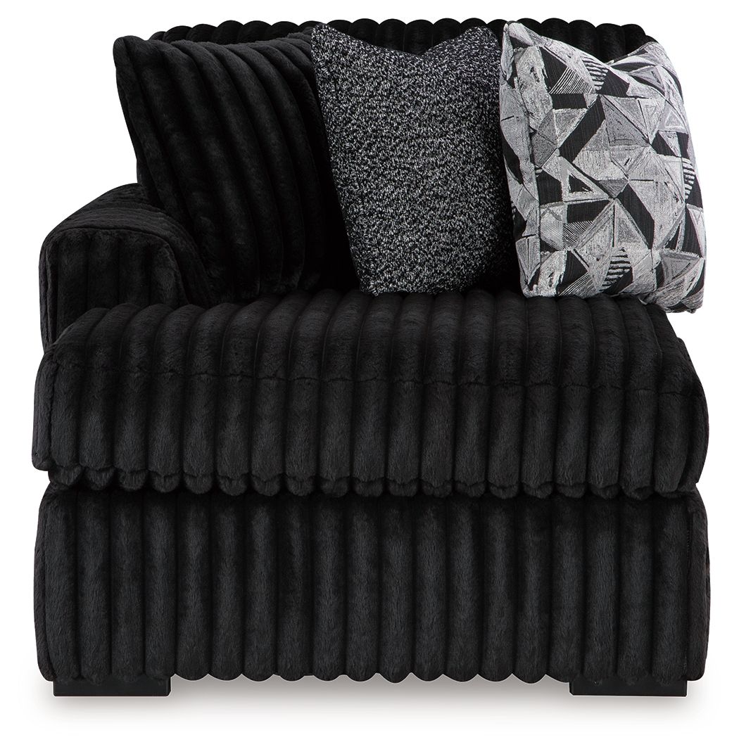 Midnight-Madness - 3-Piece Sectional With Laf Corner Chaise - Onyx