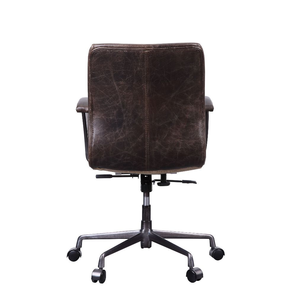 Zooey - Office Chair - Distress Chocolate Top Grain Leather, dark brown, view 3