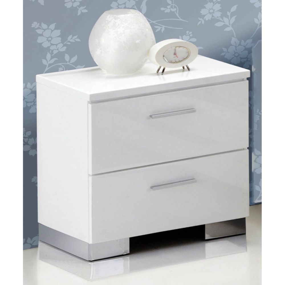 Lorimar - Nightstand - White & Chrome Leg, white
