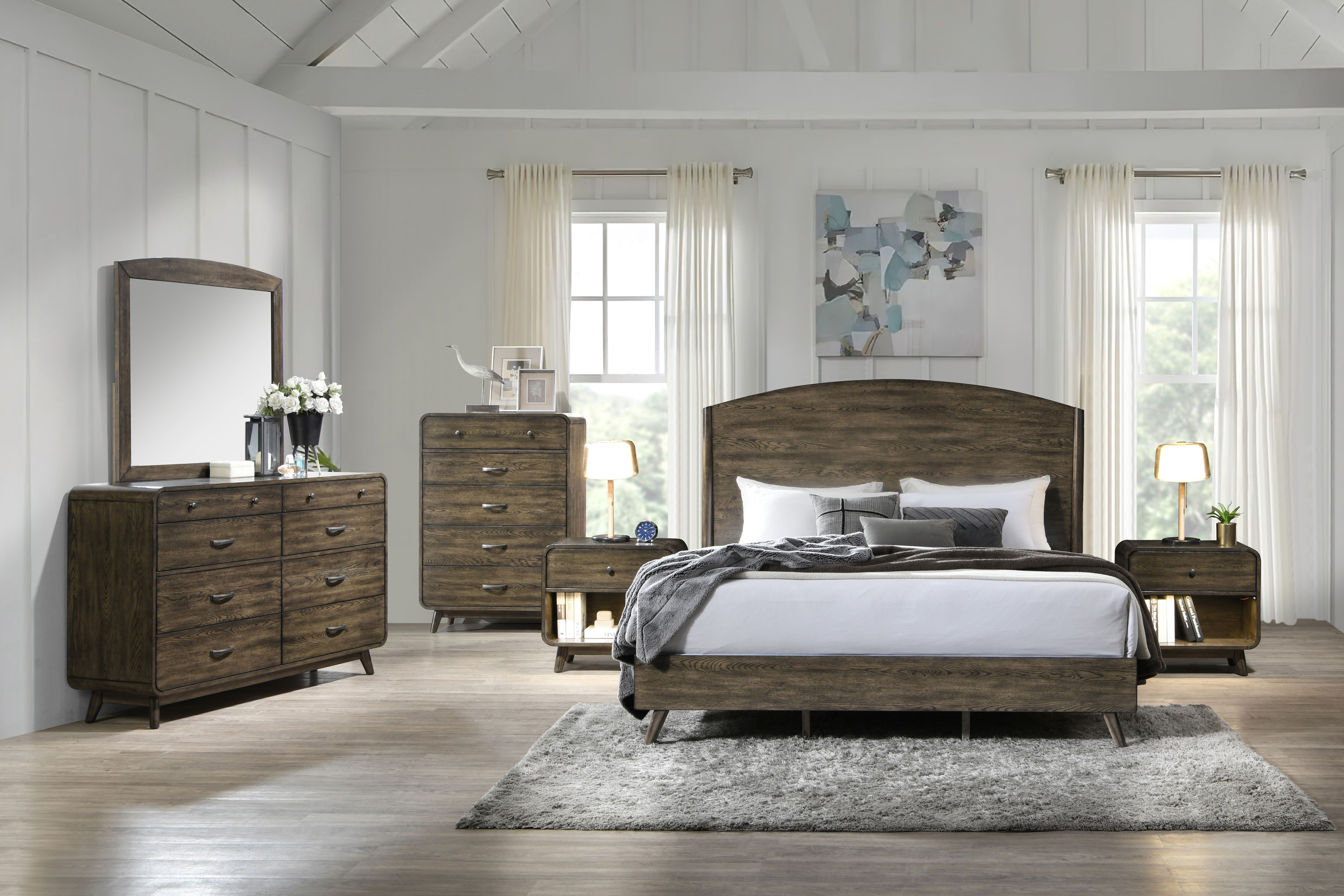 Eastern King · 6 Pc · Bed, Dresser, Mirror, Chest, 2 Nightstands